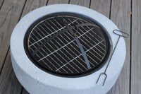 Thumbnail for Mayson Faux Concrete Round Fire Pit & BBQ Grill Bowl for Garden