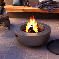 Thumbnail for Mayson Faux Concrete Round Fire Pit & BBQ Grill Bowl for Garden