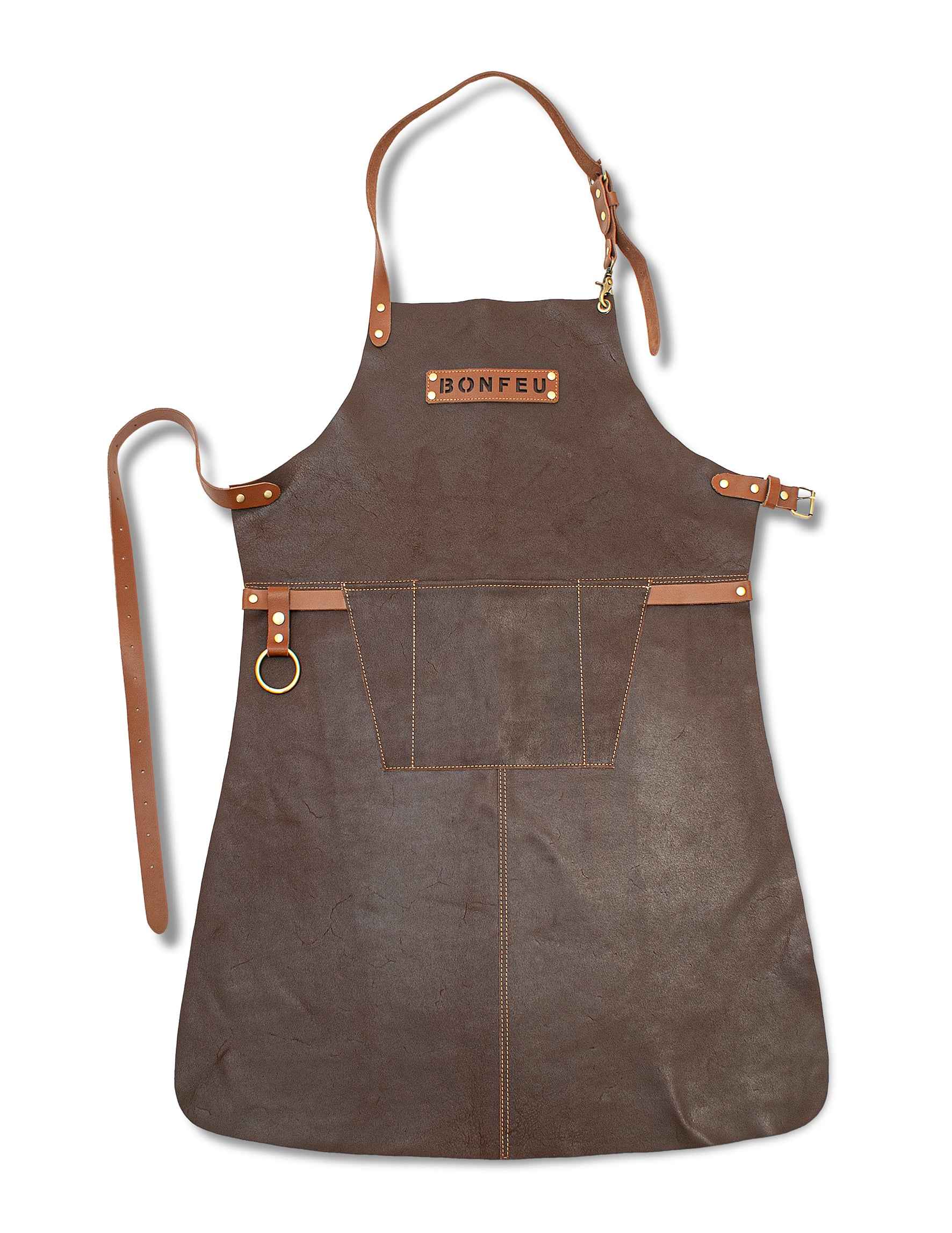 BonFeu Brown Leather Cooking Apron