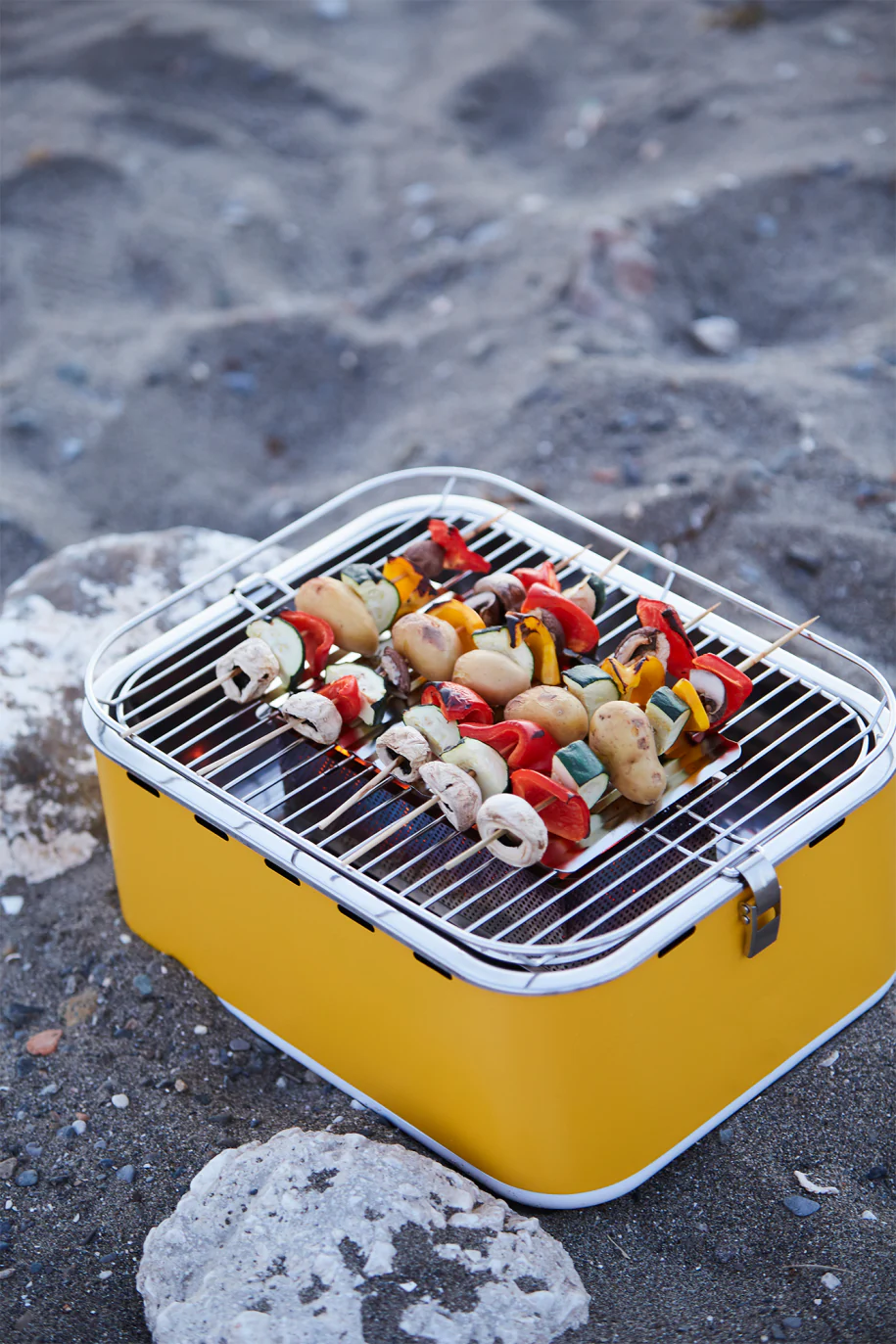 Barbecook Carlo Portable Charcoal Table Grill - Green/Grey/Red/Yellow Barbecook