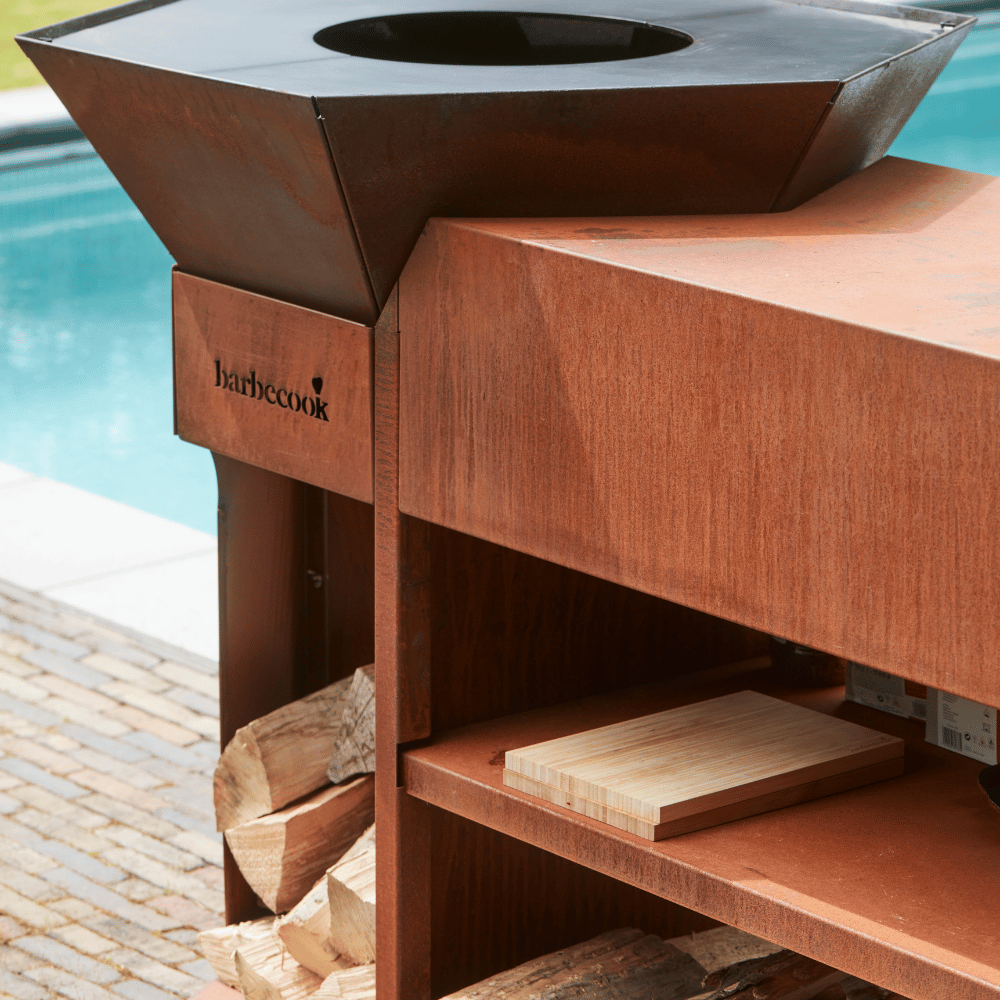 Barbecook Nestor Island Plancha BBQ With Countertop - Corten Steel Barbecook