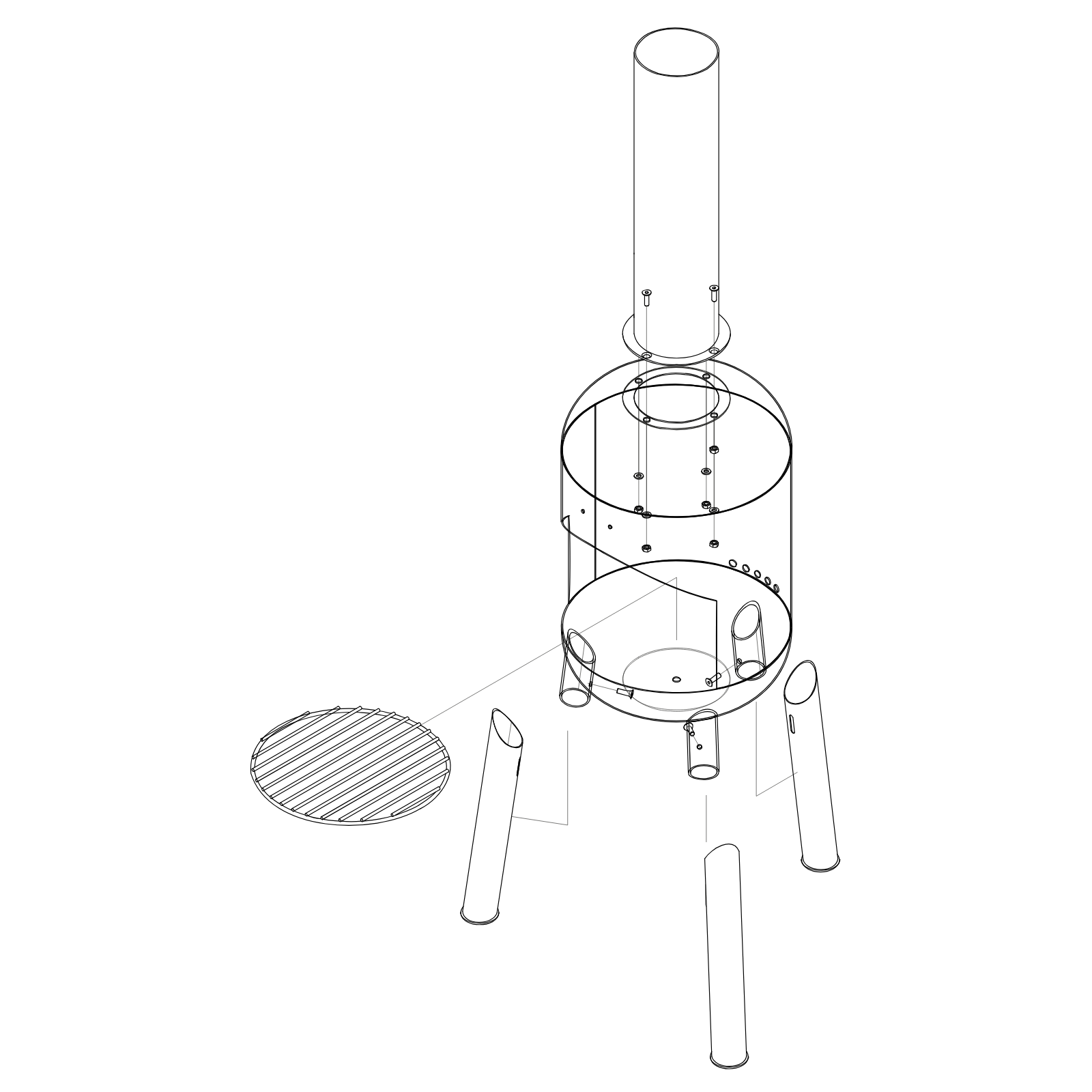 Bonfeu Bonbini Outdoor Chiminea Fireplace - Black