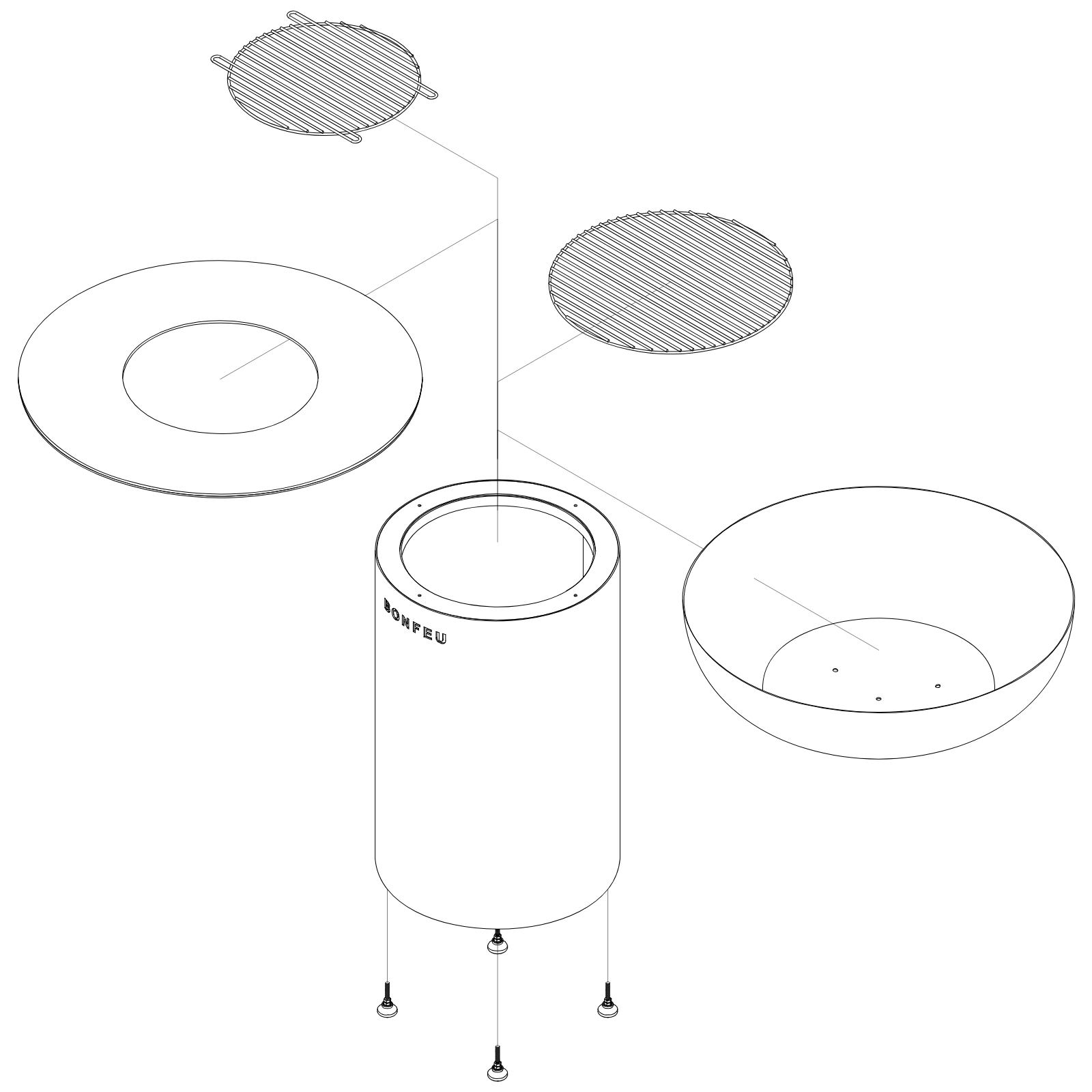 Bonfeu Bonbiza Open Outdoor Fire Bowl Grill - Corten