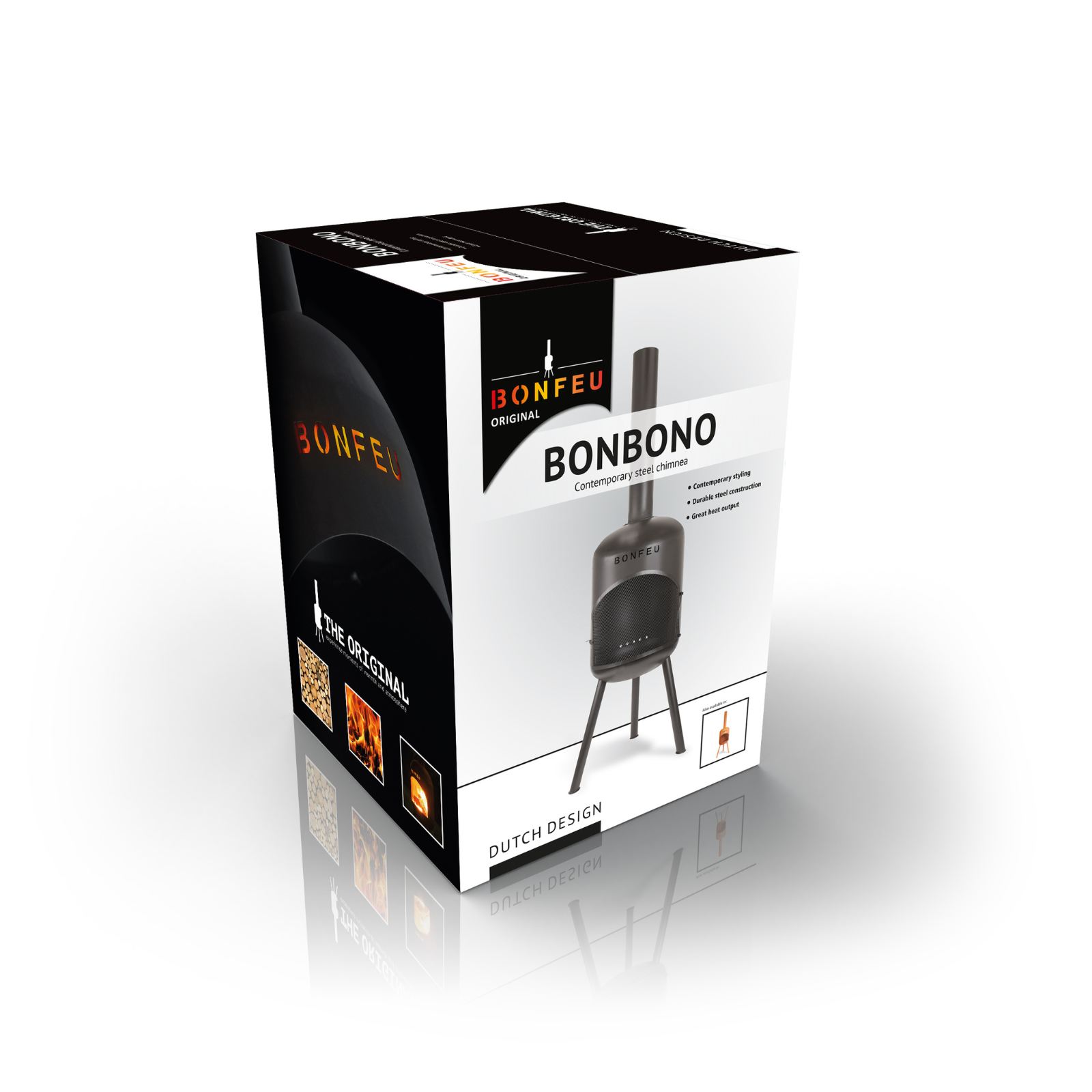 Bonfeu Bonbono Garden Chiminea Fireplace - Black/Corten