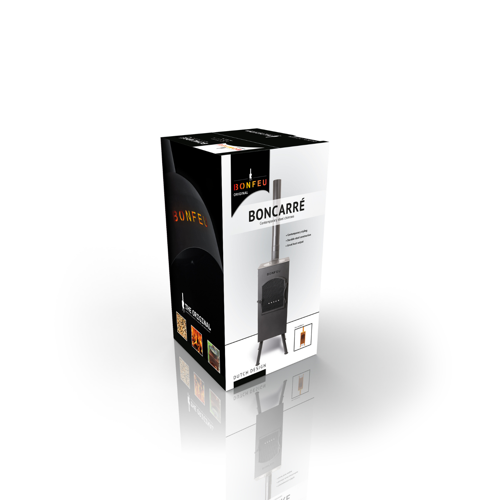 Bonfeu Boncarré Outdoor Chiminea Fireplace - Black/Corten
