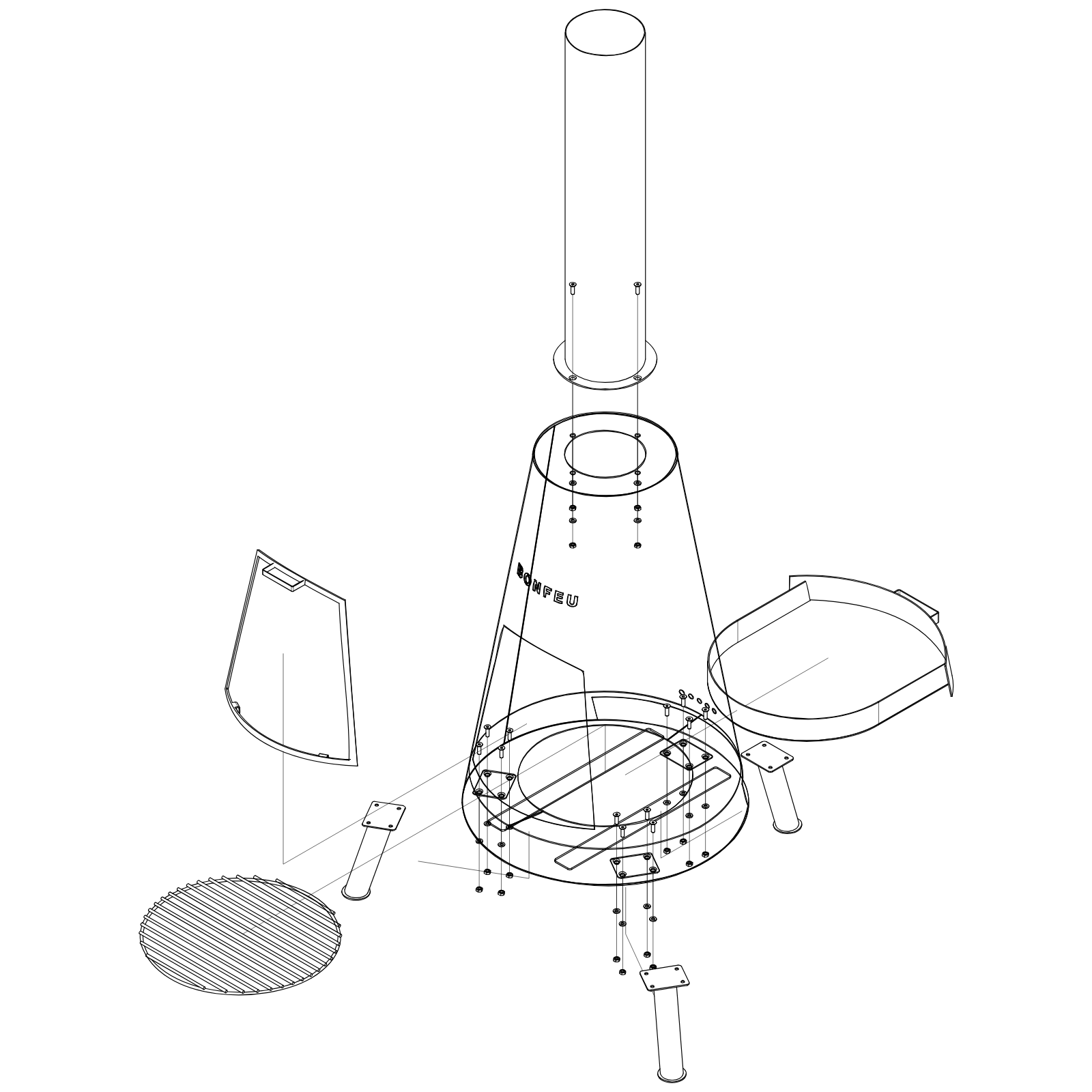 Bonfeu Bonpyra Garden Fireplace - Black