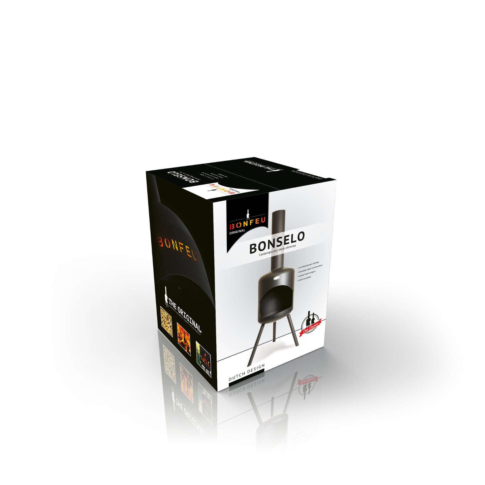 Bonfeu Bonselo Outdoor Chiminea Fireplace - Black