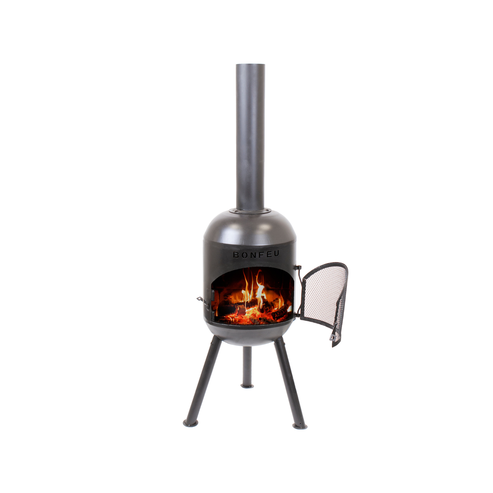 Bonfeu Bonsolo Outdoor Chiminea Fireplace - Black/Corten