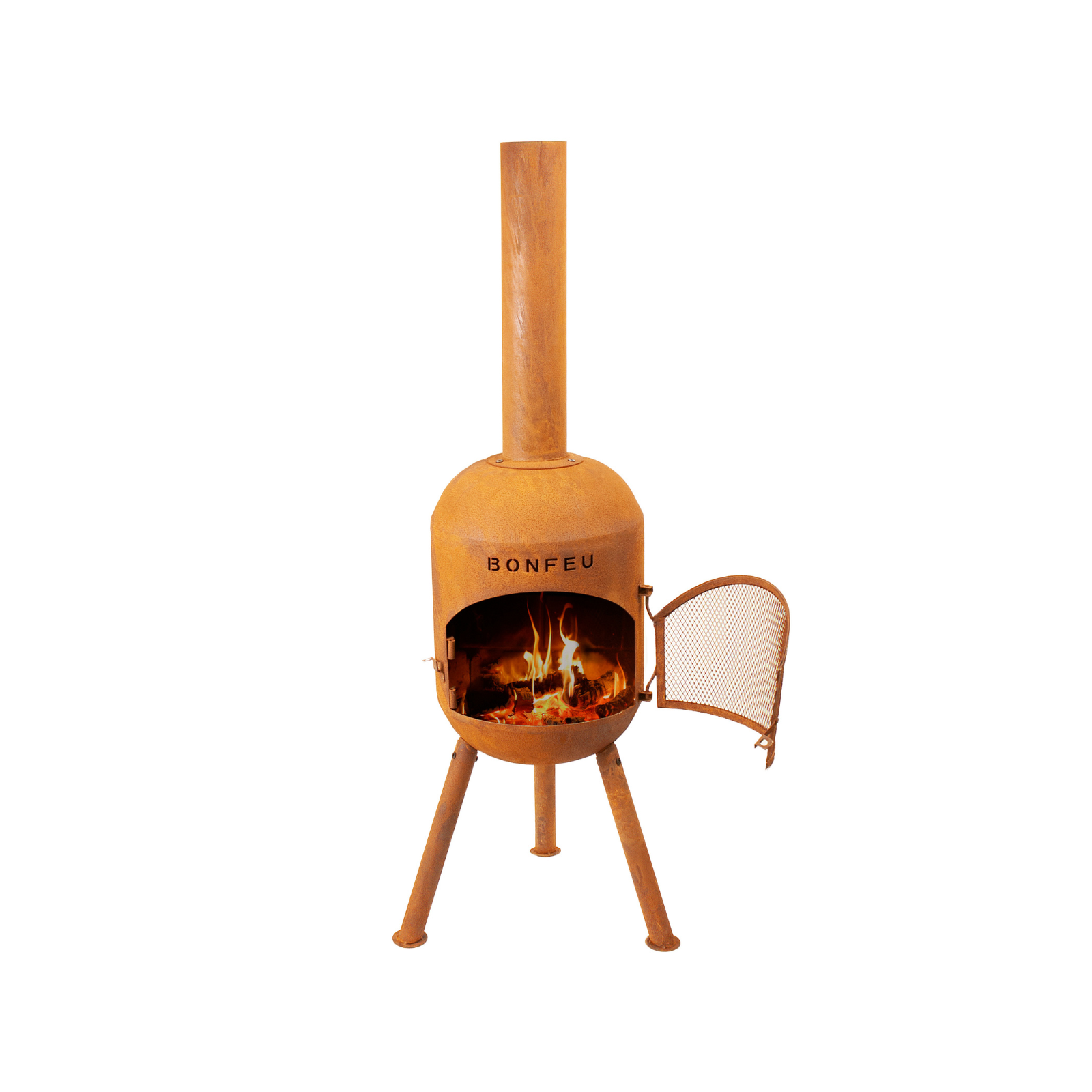 Bonfeu Bonsolo Outdoor Chiminea Fireplace - Black/Corten