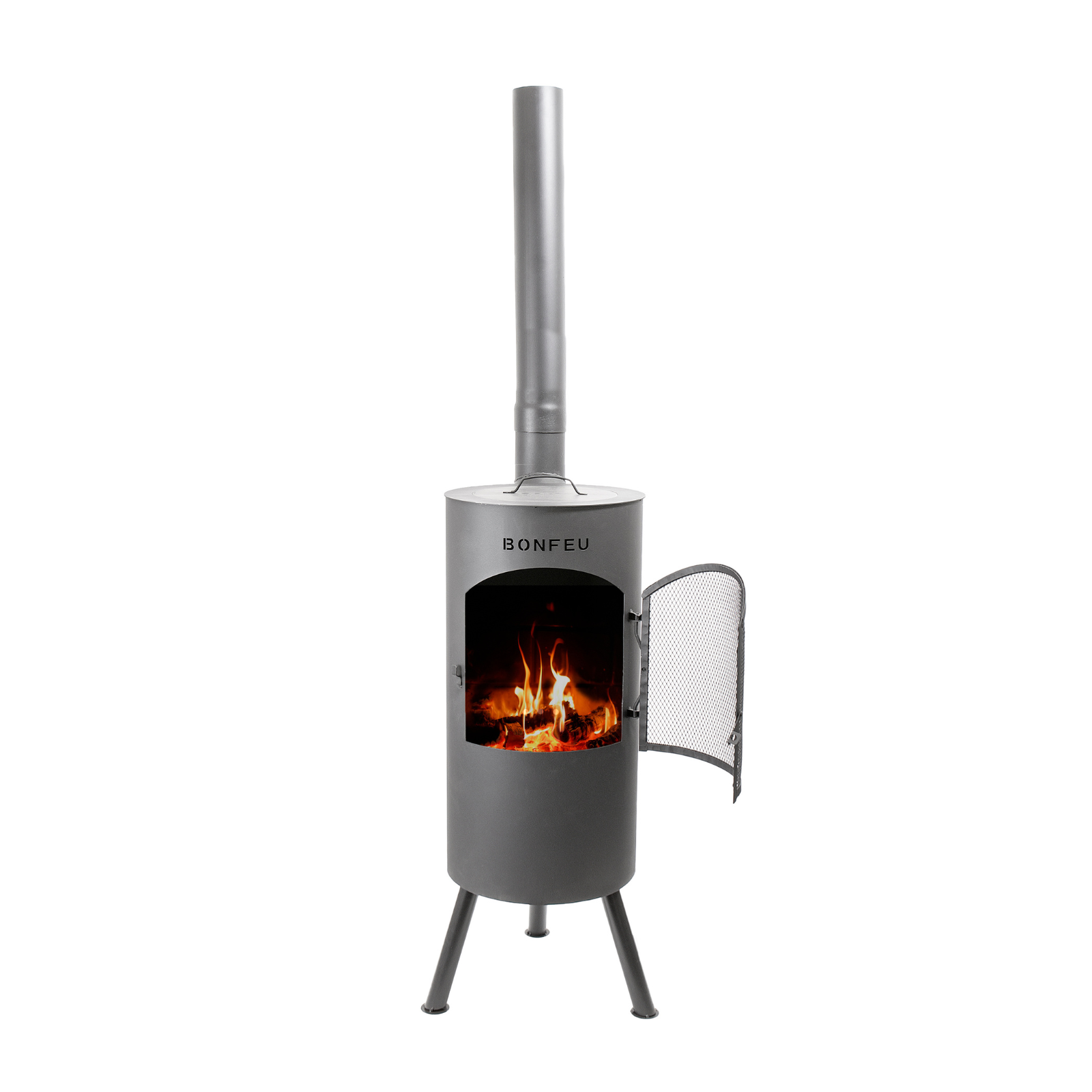 Bonfeu Bontino LP Outdoor Chiminea Fireplace - Black/Corten
