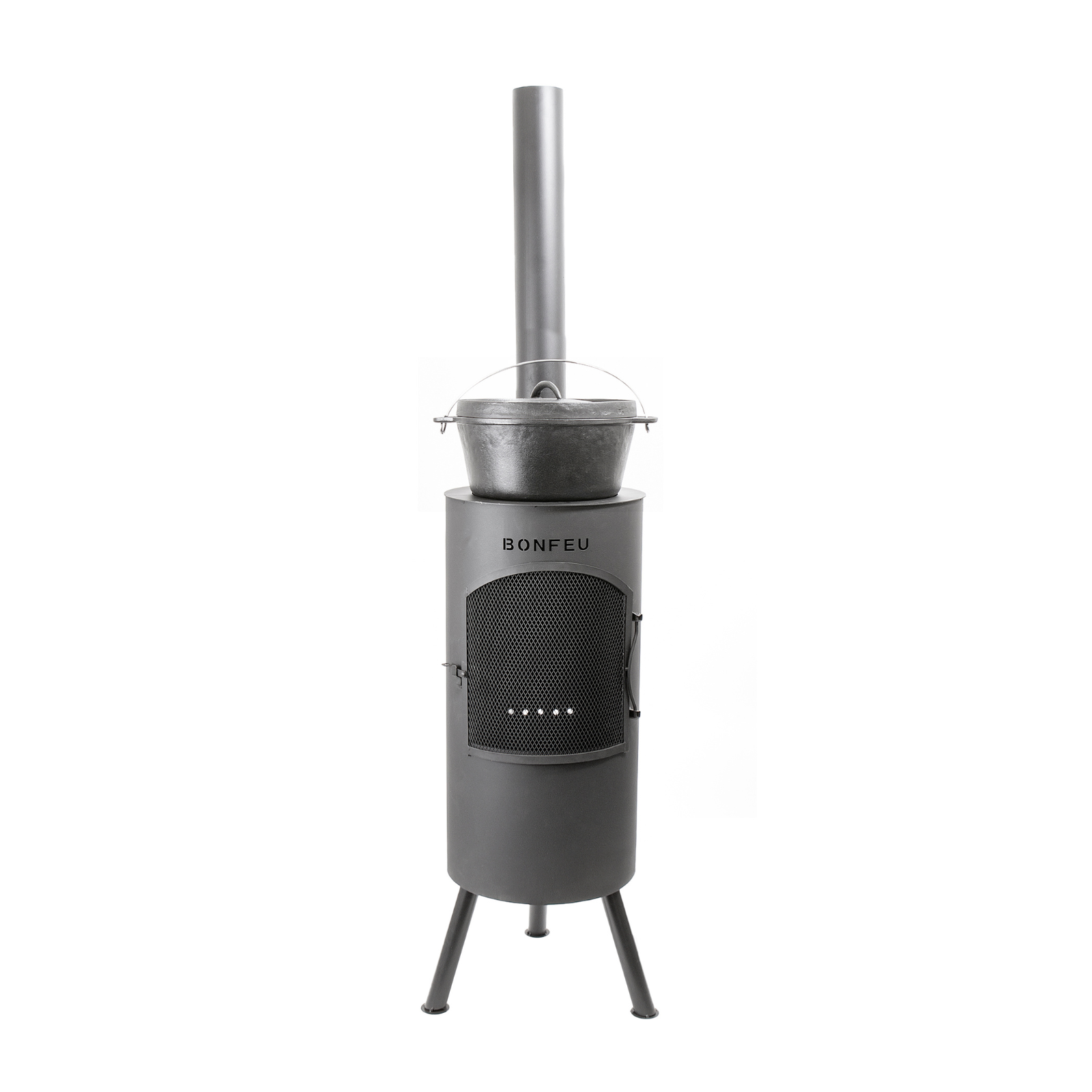 Bonfeu Bontino LP Outdoor Chiminea Fireplace - Black/Corten