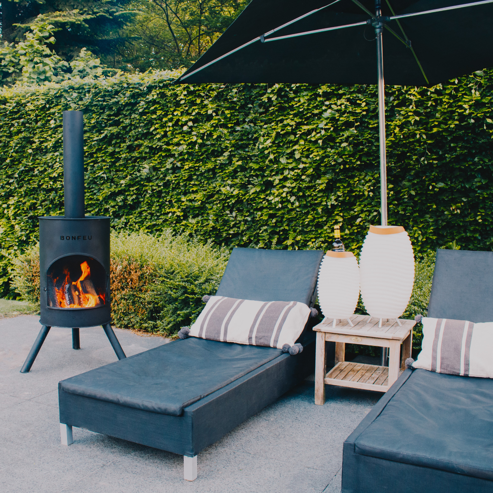 Bonfeu Bonton 60 Outdoor Garden Fireplace - Black/Corten