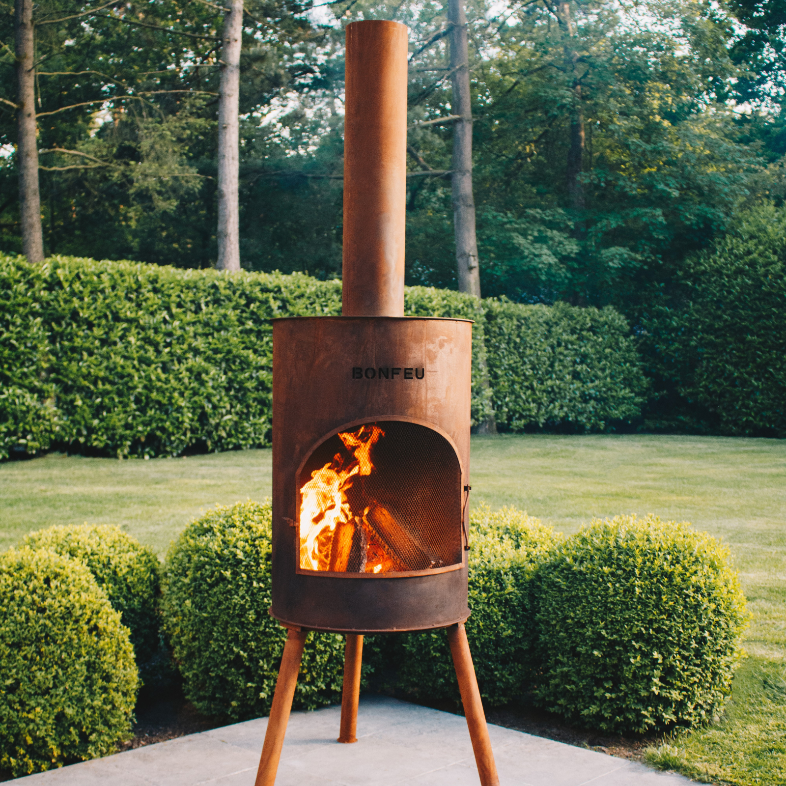 Bonfeu Bonton 40 Outdoor Garden Fireplace - Black/Corten