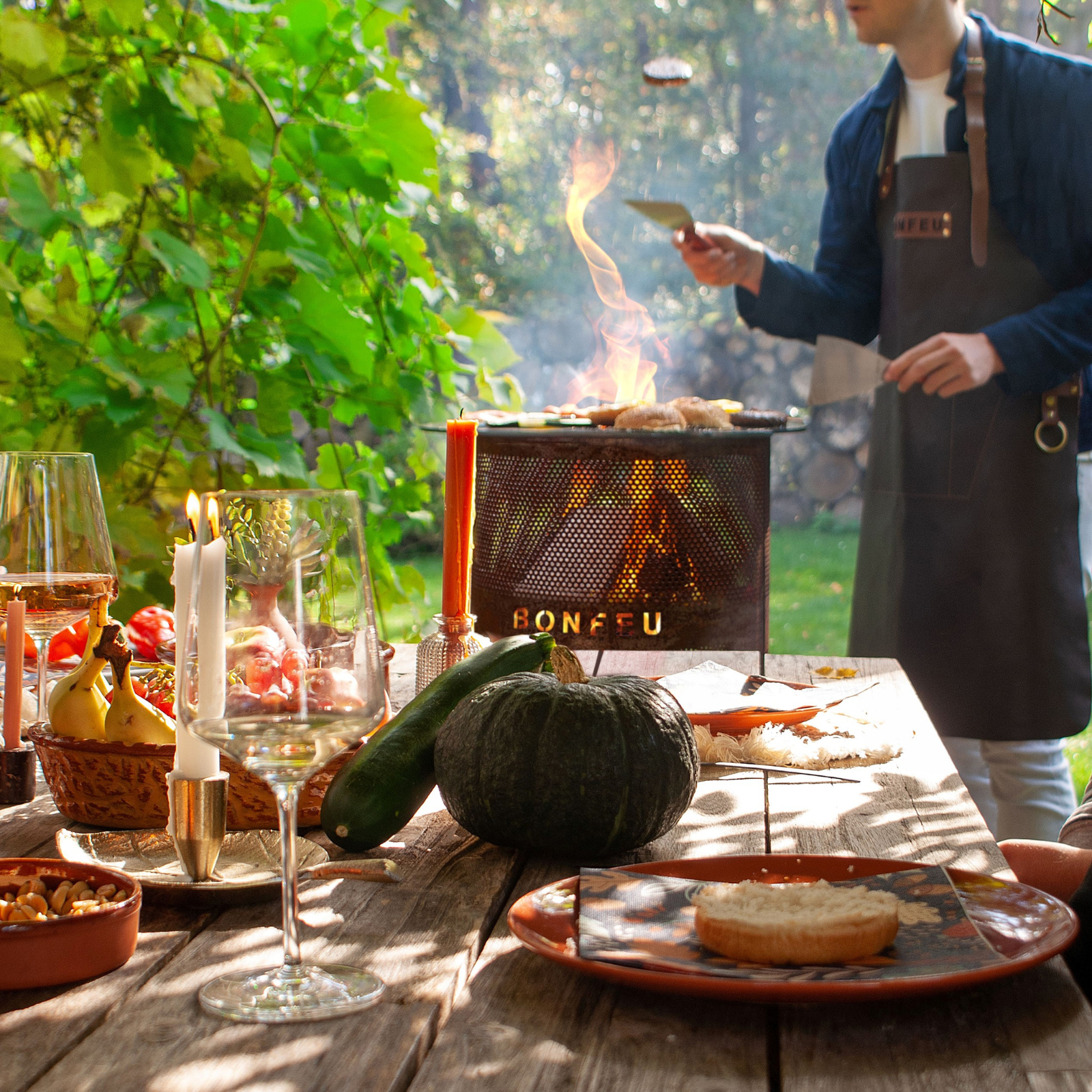 Bonfeu Bonves 34 Garden Fire Basket Grill - Corten