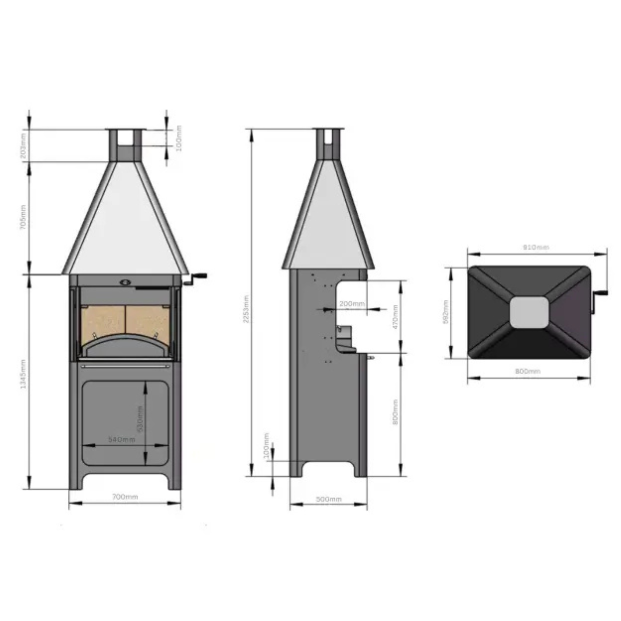 Carron Bellmount Wood Fired BBQ & Outdoor Fireplace Carron