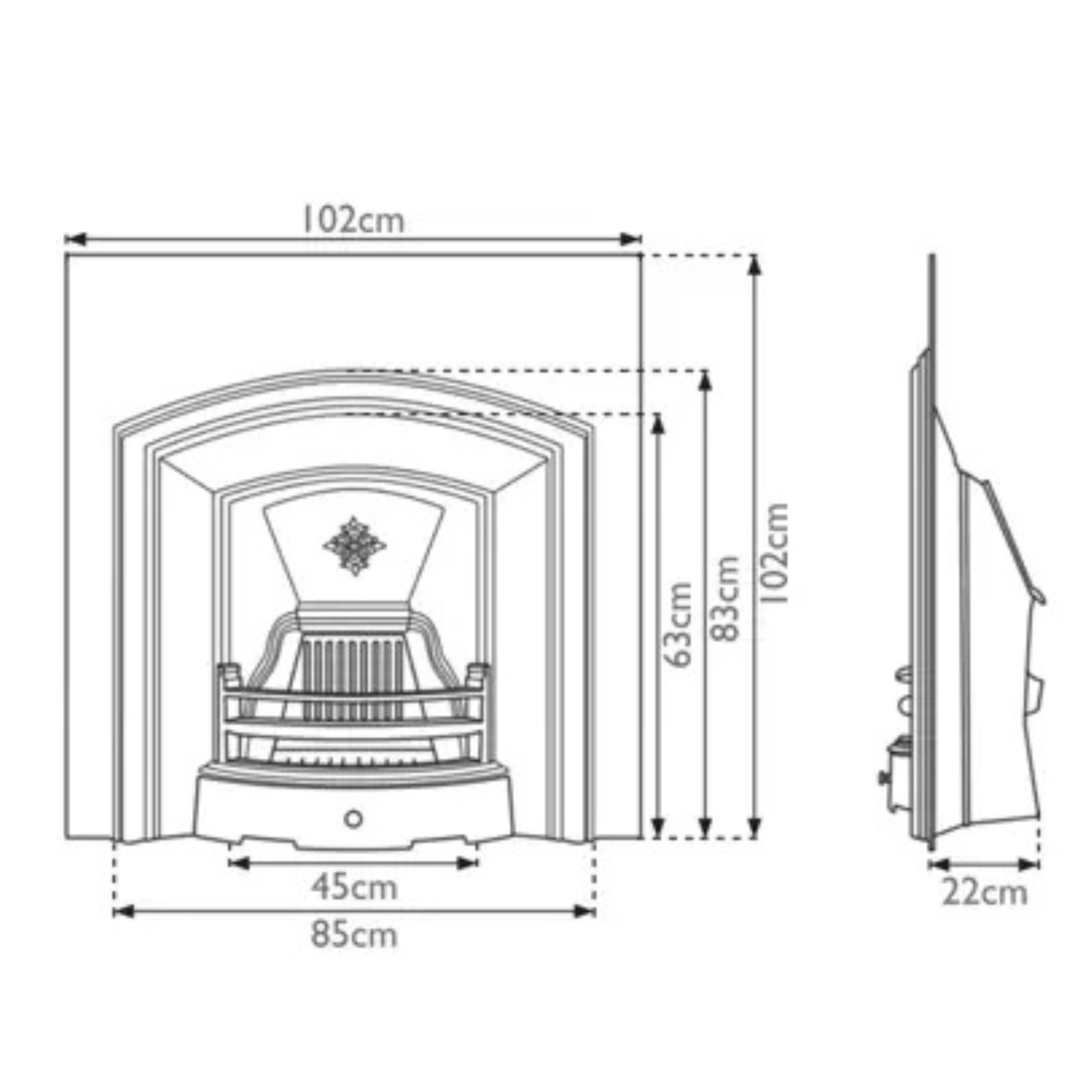 Carron London Plate Cast Iron Fireplace Insert