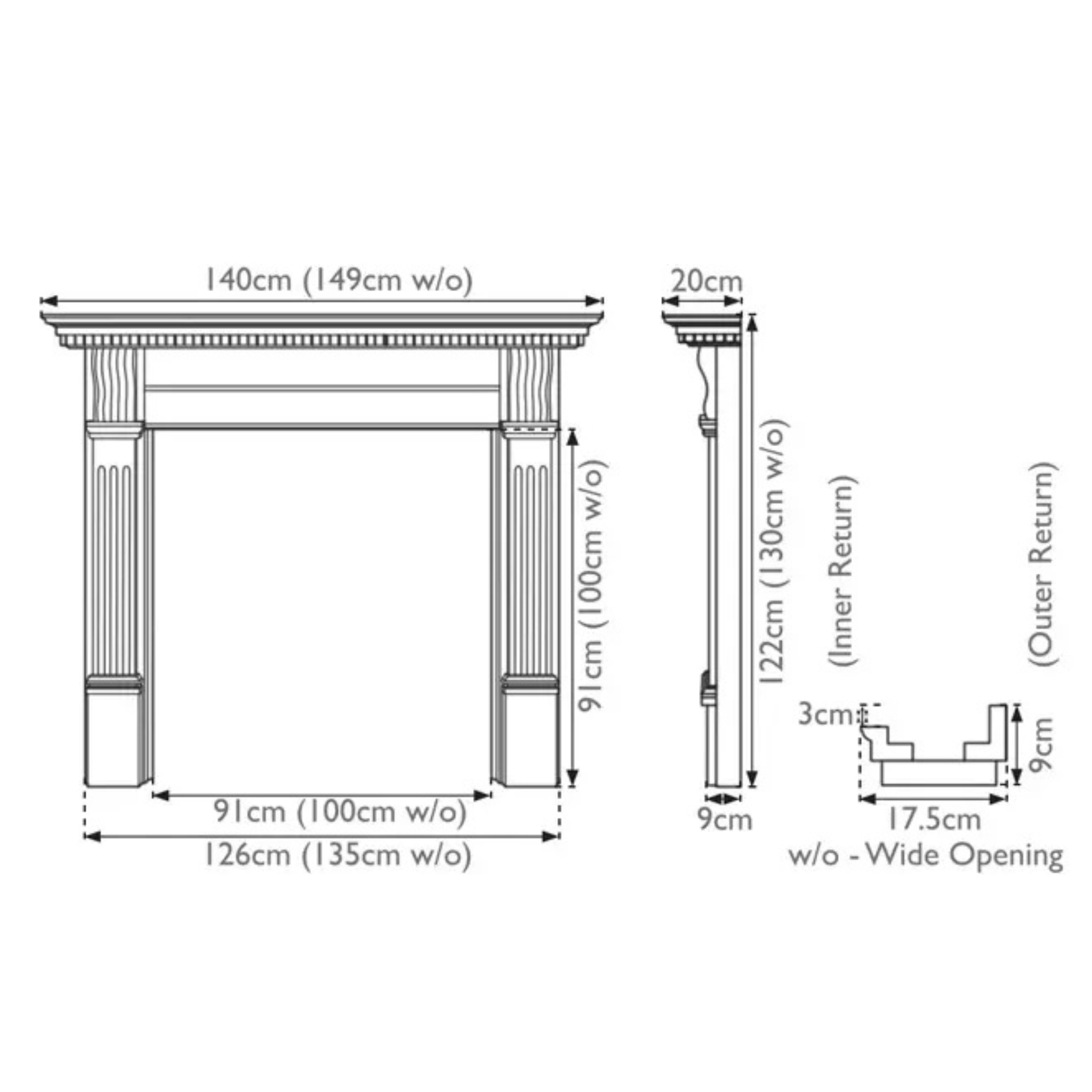 Carron The Corbel Wooden Fireplace Surround