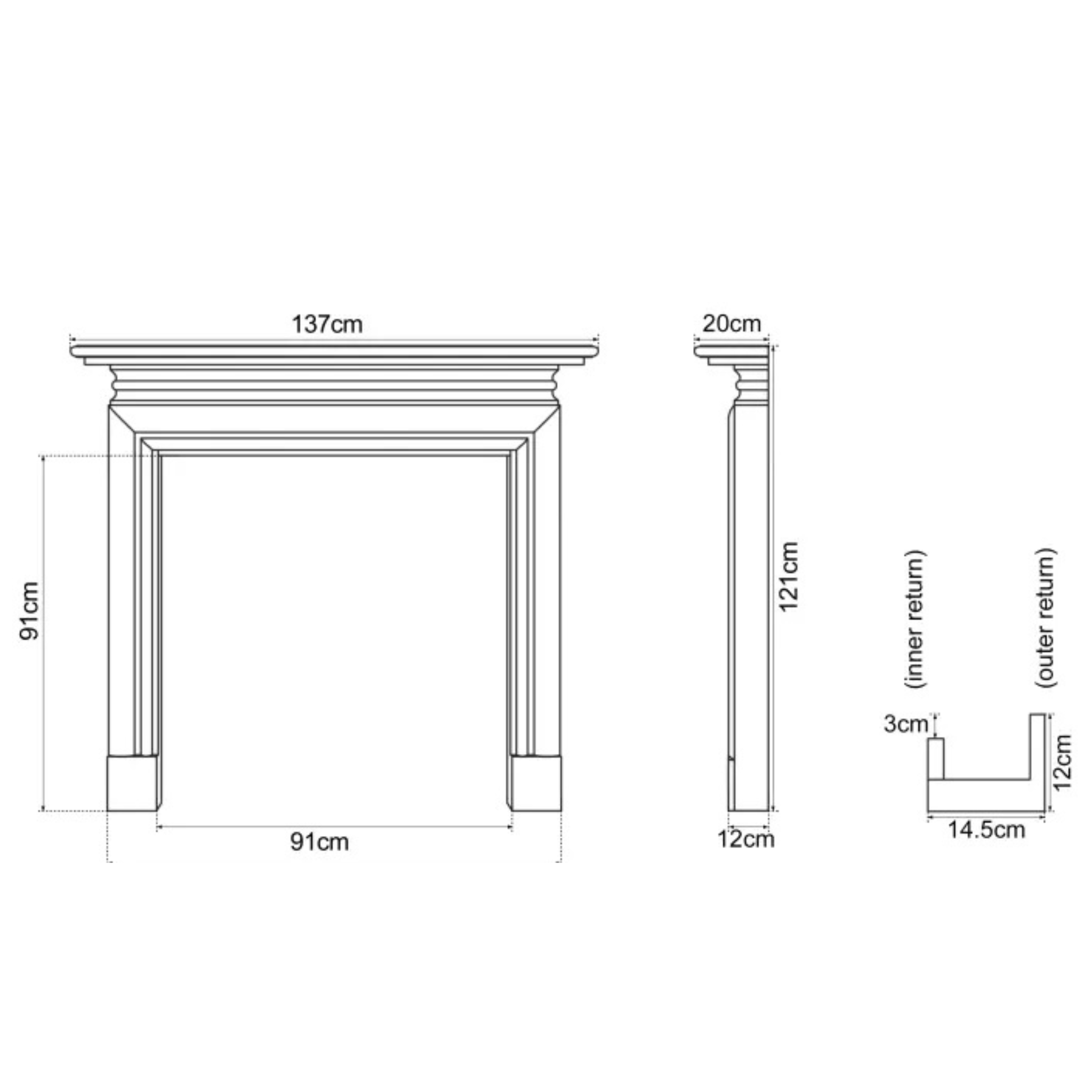 Carron The Wessex Wooden Fireplace Surround