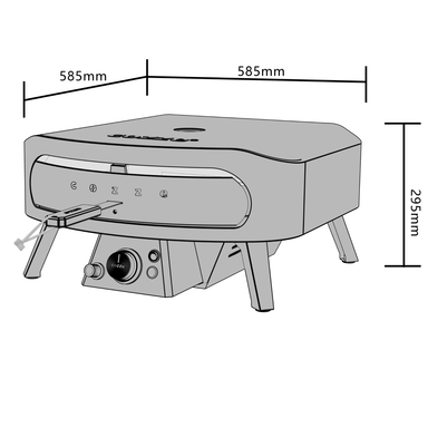 Cozze 17 Inch Gas Fired Rotating Pizza Oven - Black Edition Cozze