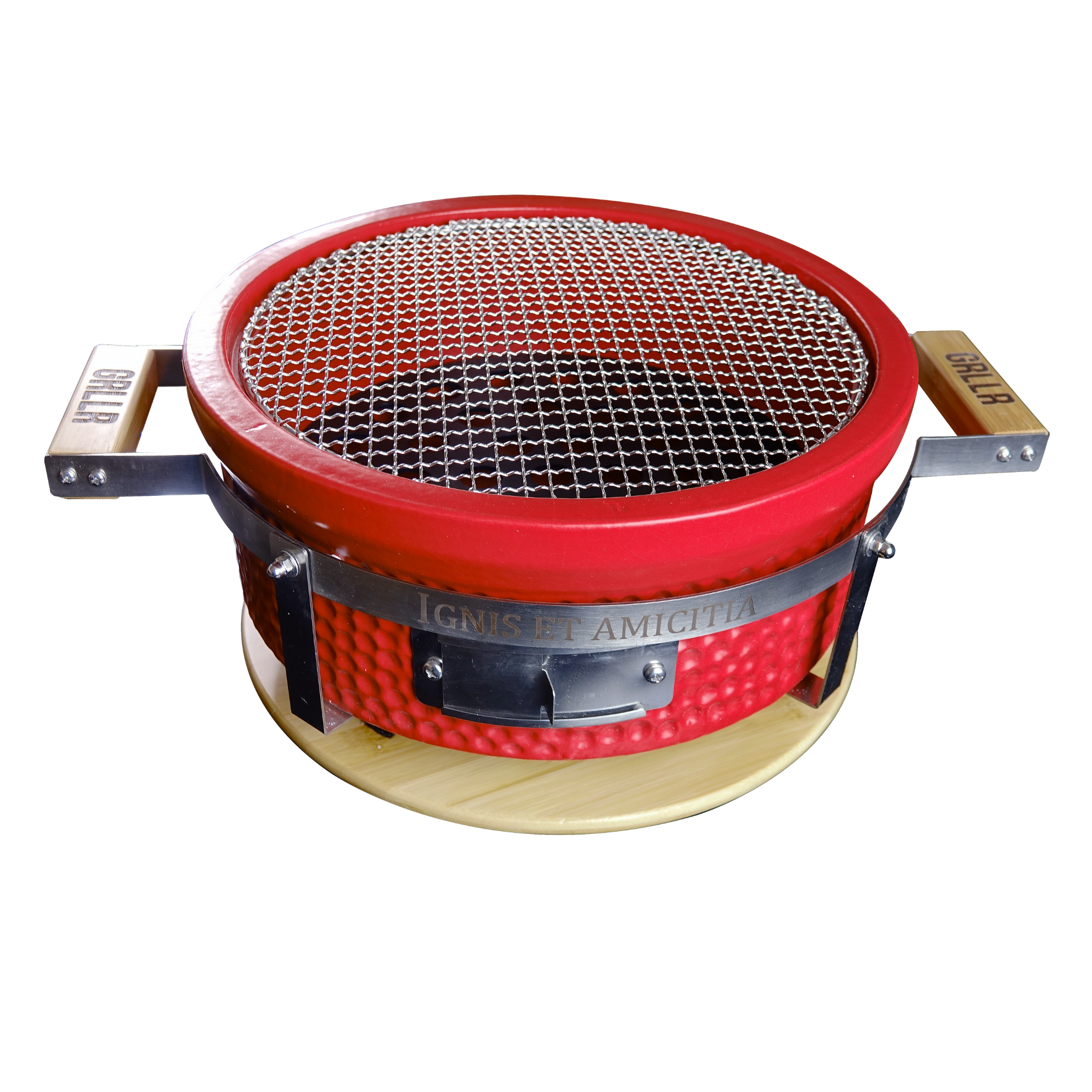GRLLR Tokyo Shichirin Round Table Top Barbecue - Black/Red/White Grllr