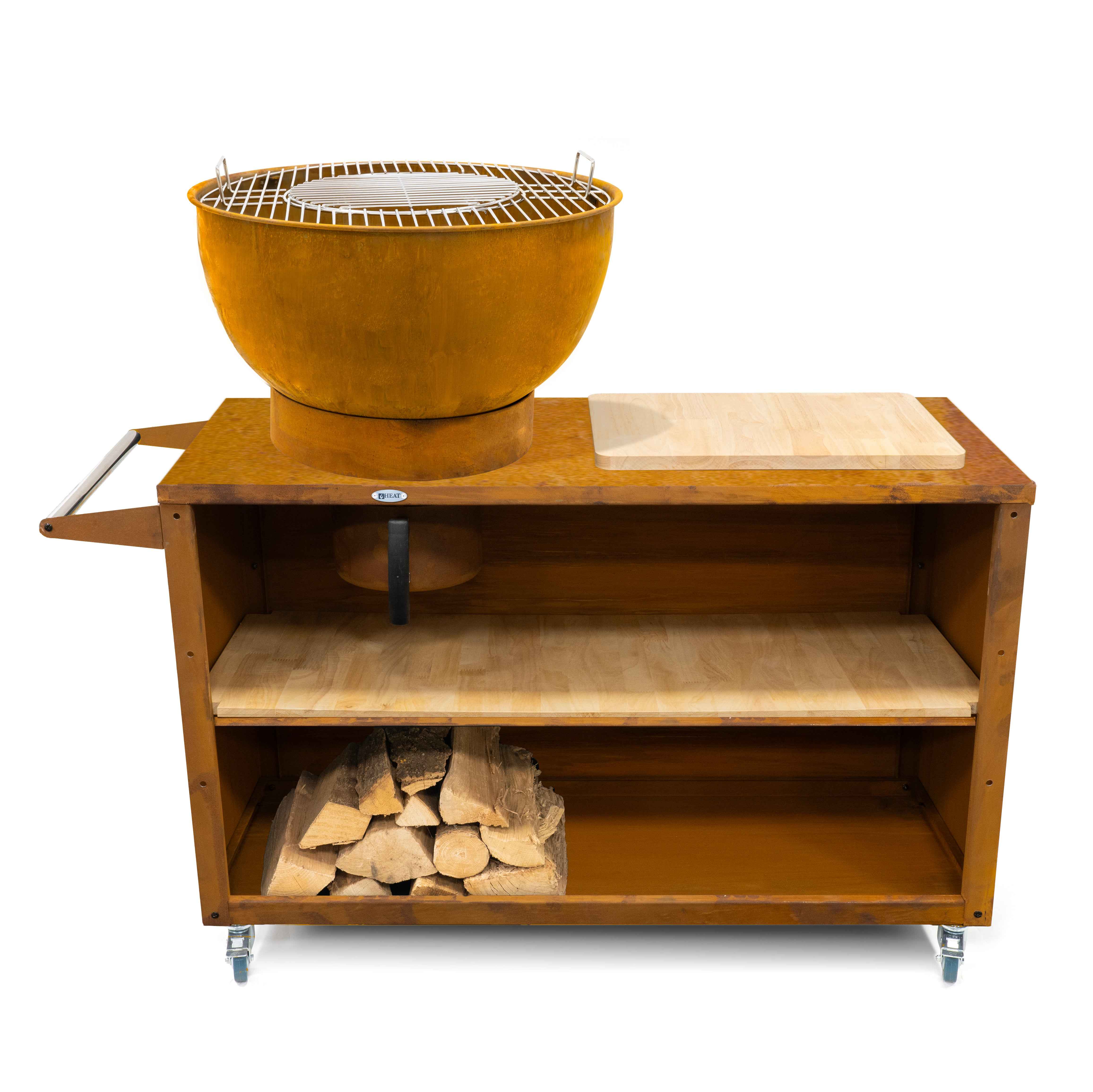 HEAT Trolle Large Outdoor Cooking Station - Rust