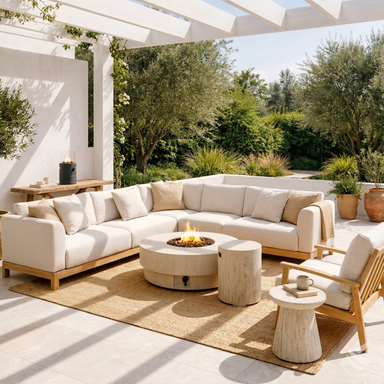 Happy Cocooning Round Canister Enclosure - Travertine Happy Cocooning