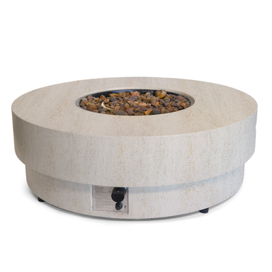 Happy Cocooning Estate Round 105 Gas Fire Pit - Travertine Happy Cocooning