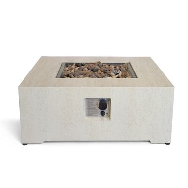 Happy Cocooning Estate Square 88 Gas Fire Pit - Travertine Happy Cocooning