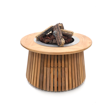 Happy Cocooning Lagune Round 60 Gas Fire Pit - Teak Happy Cocooning