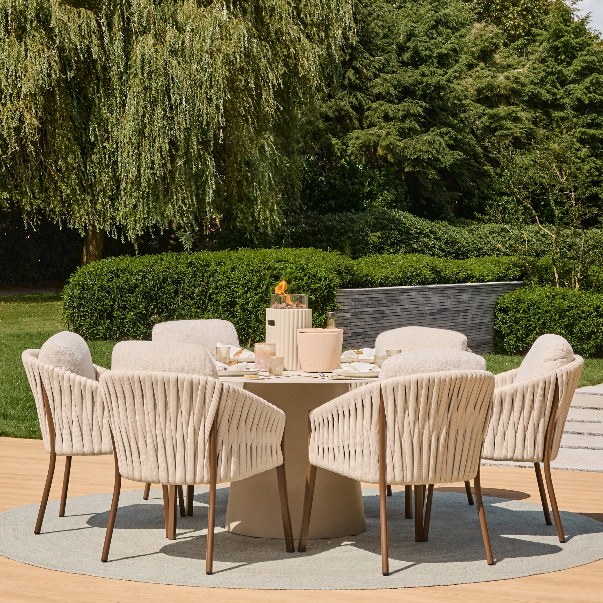 Happy Cocooning Lumi Rib Table Burner - Oyster Beige Happy Cocooning