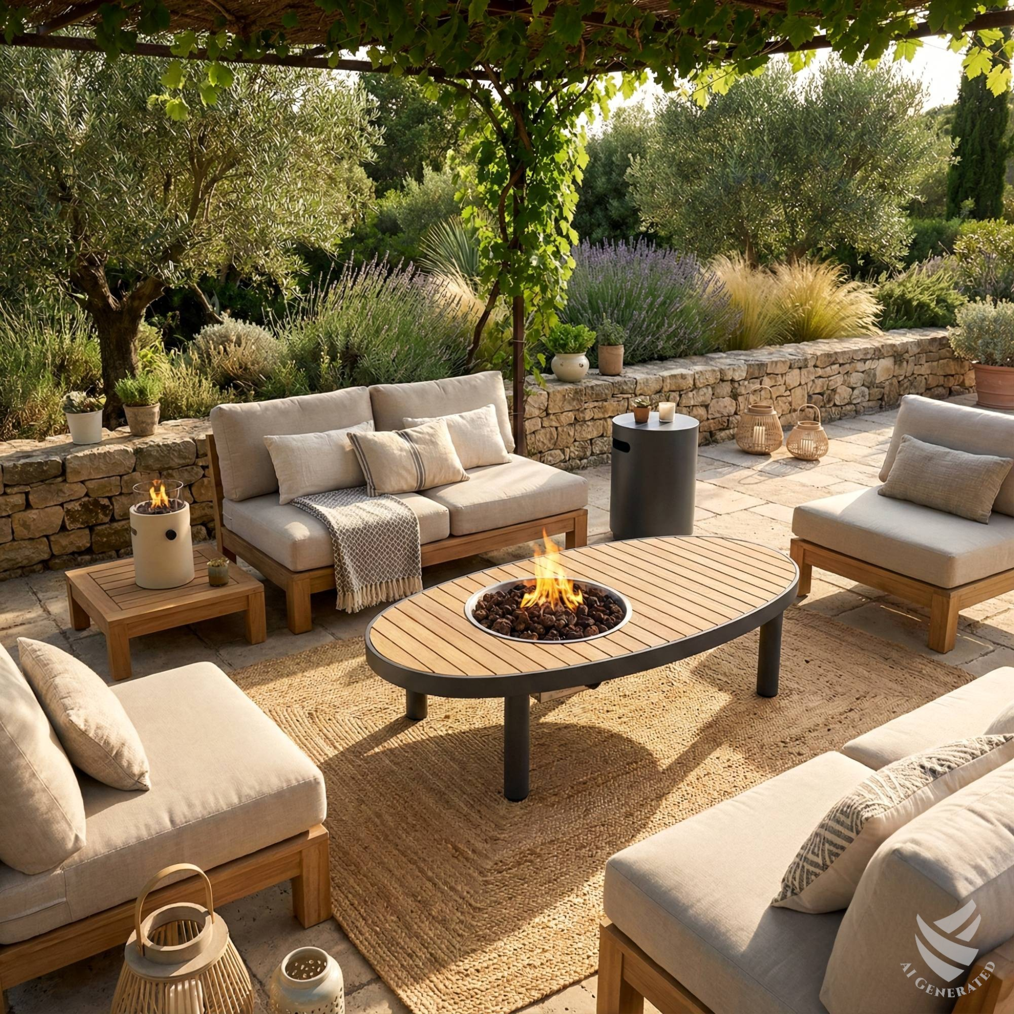 Happy Cocooning Riviera 140 Oval Gas Fire Table - Smokey Anthracite Happy Cocooning