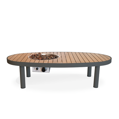 Happy Cocooning Riviera 140 Oval Gas Fire Table - Smokey Anthracite Happy Cocooning