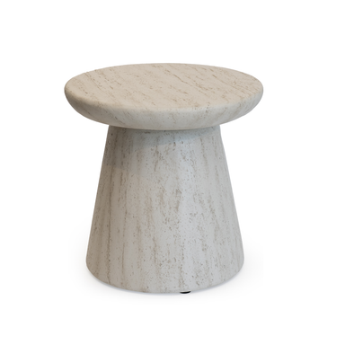 Happy Cocooning Round Composite Side Table - Travertine Happy Cocooning