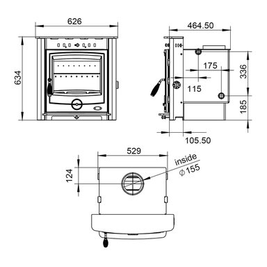 Henley Stoves Achill 17.5kW Insert Multi Fuel Boiler Stove (Eco) Henley Stoves