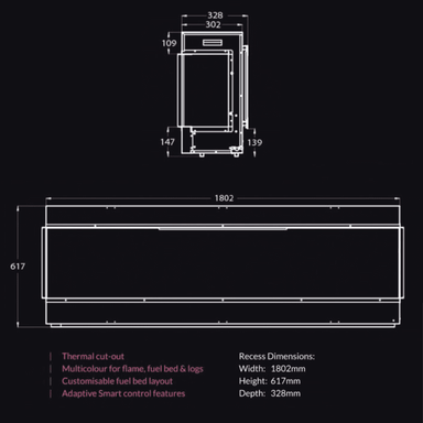 Henley Stoves Aurora 1800 3-Sided Electric Fire Henley Stoves