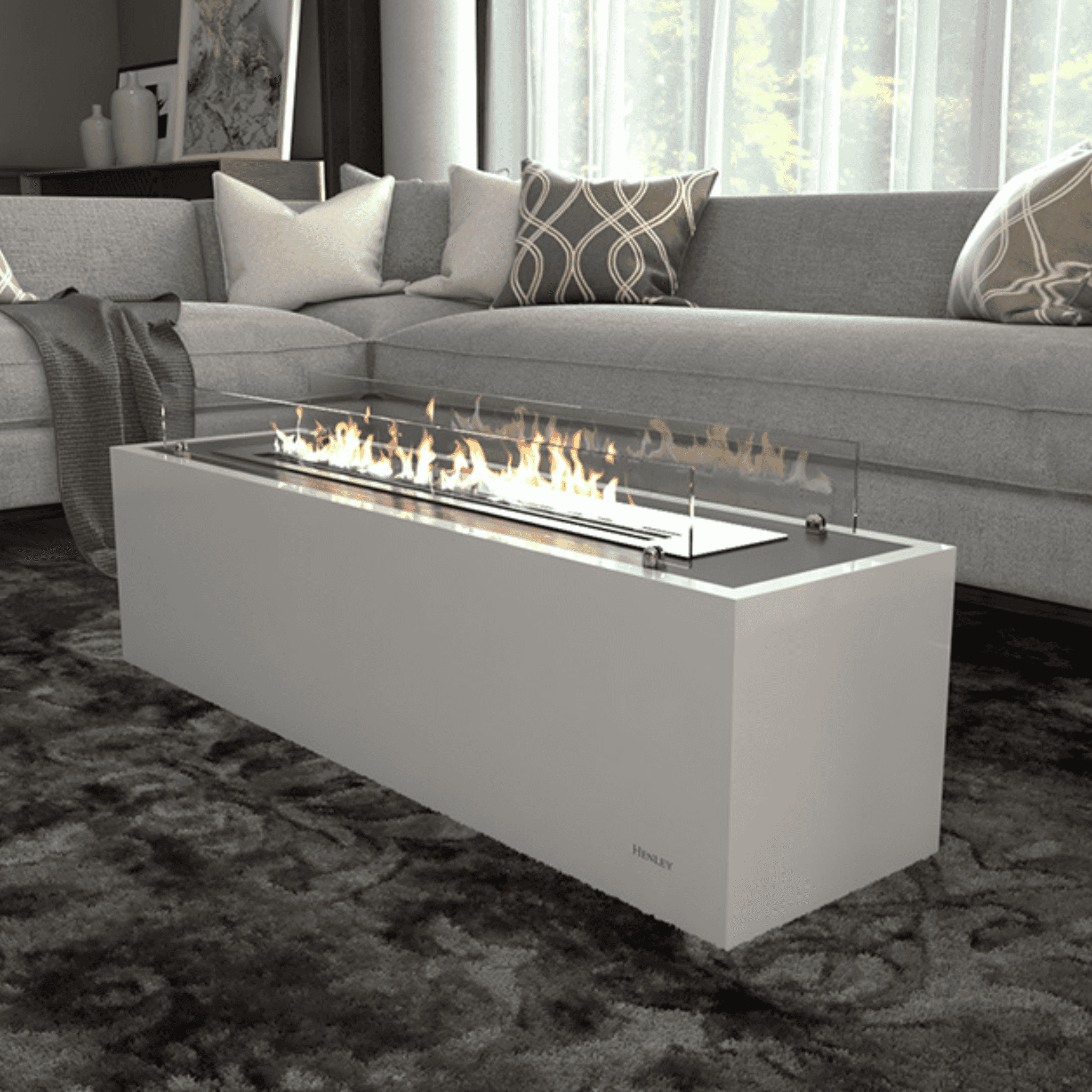 Henley Stoves Mist Freestanding Bioethanol Fire - White Henley Stoves