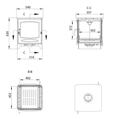 Henley Stoves Sherwood 10kW Double Sided Multi Fuel Stove (Eco) Henley Stoves
