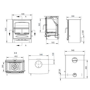 Henley Stoves Sherwood 12kW Multi Fuel Stove (Eco) Henley Stoves