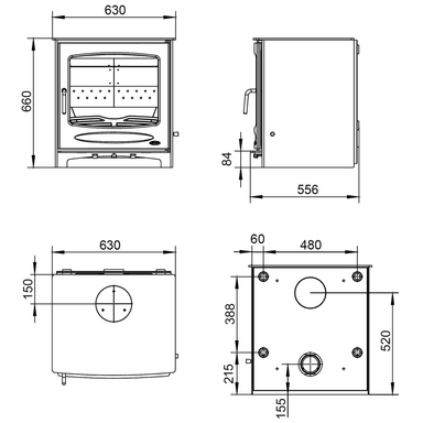 Henley Stoves Sherwood 21kW Multi Fuel Boiler Stove (Eco) Henley Stoves