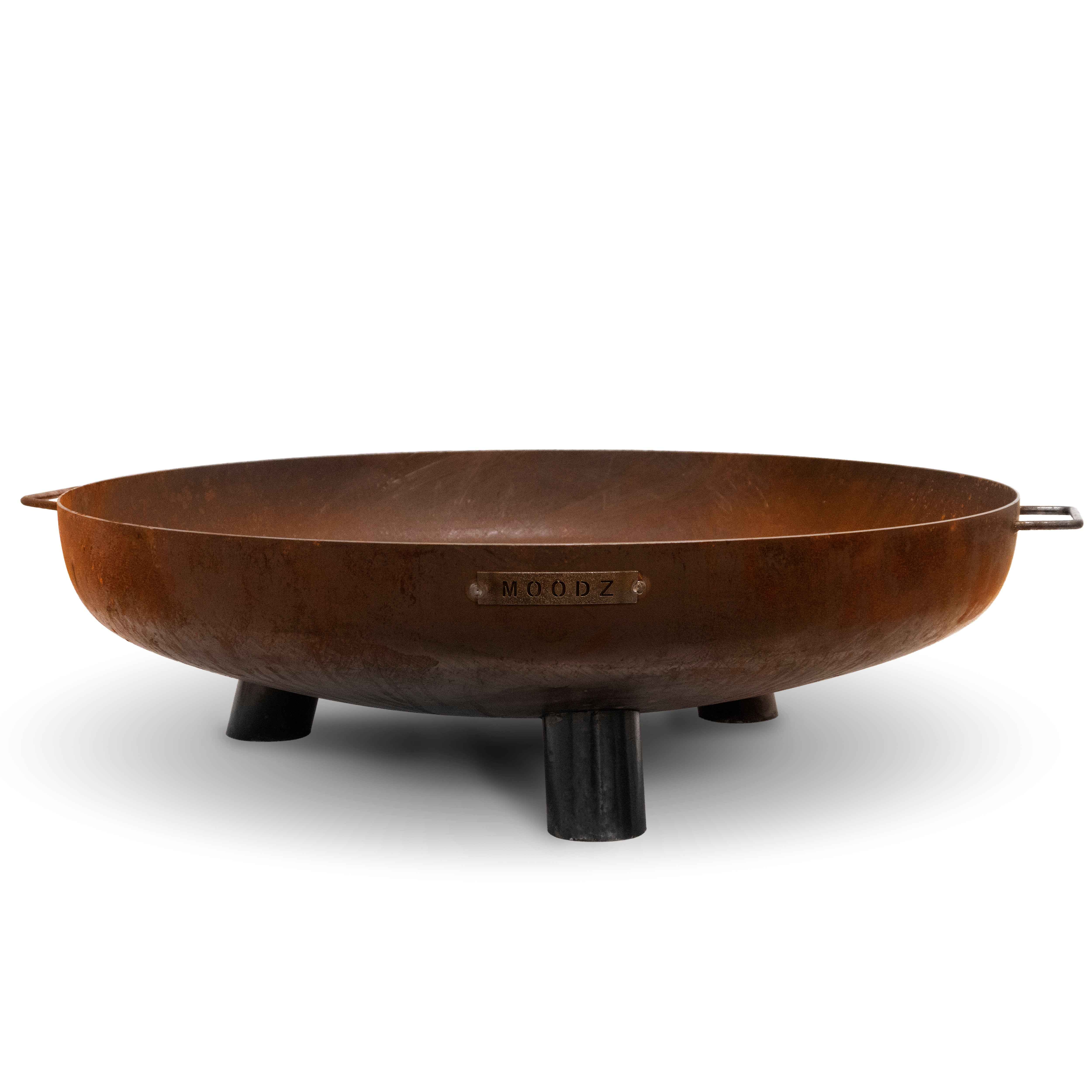 MOODZ 100cm Corten Steel Fire Bowl With Feet & Handles