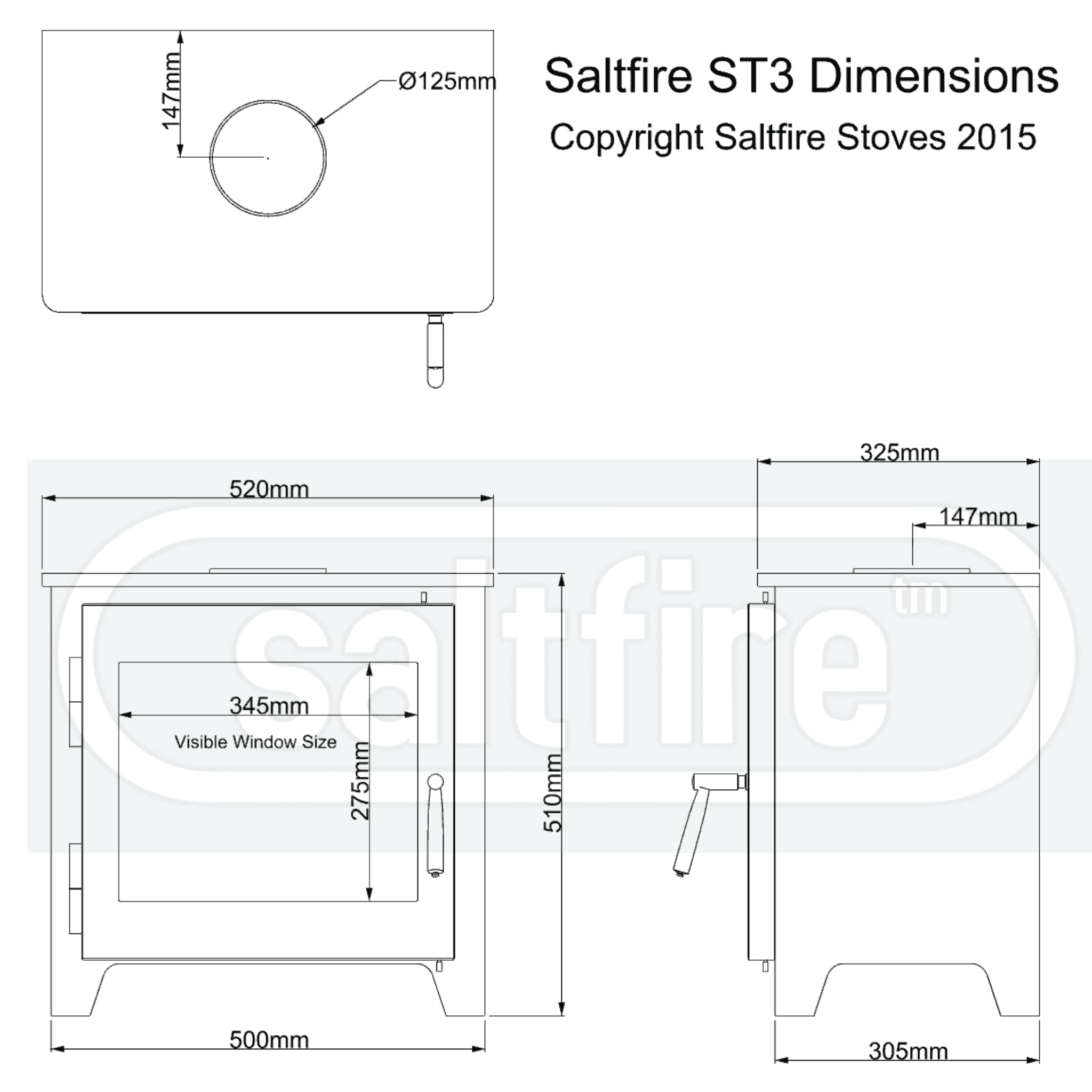 Saltfire ST3 7.3kW Wood Burning Stove Saltfire