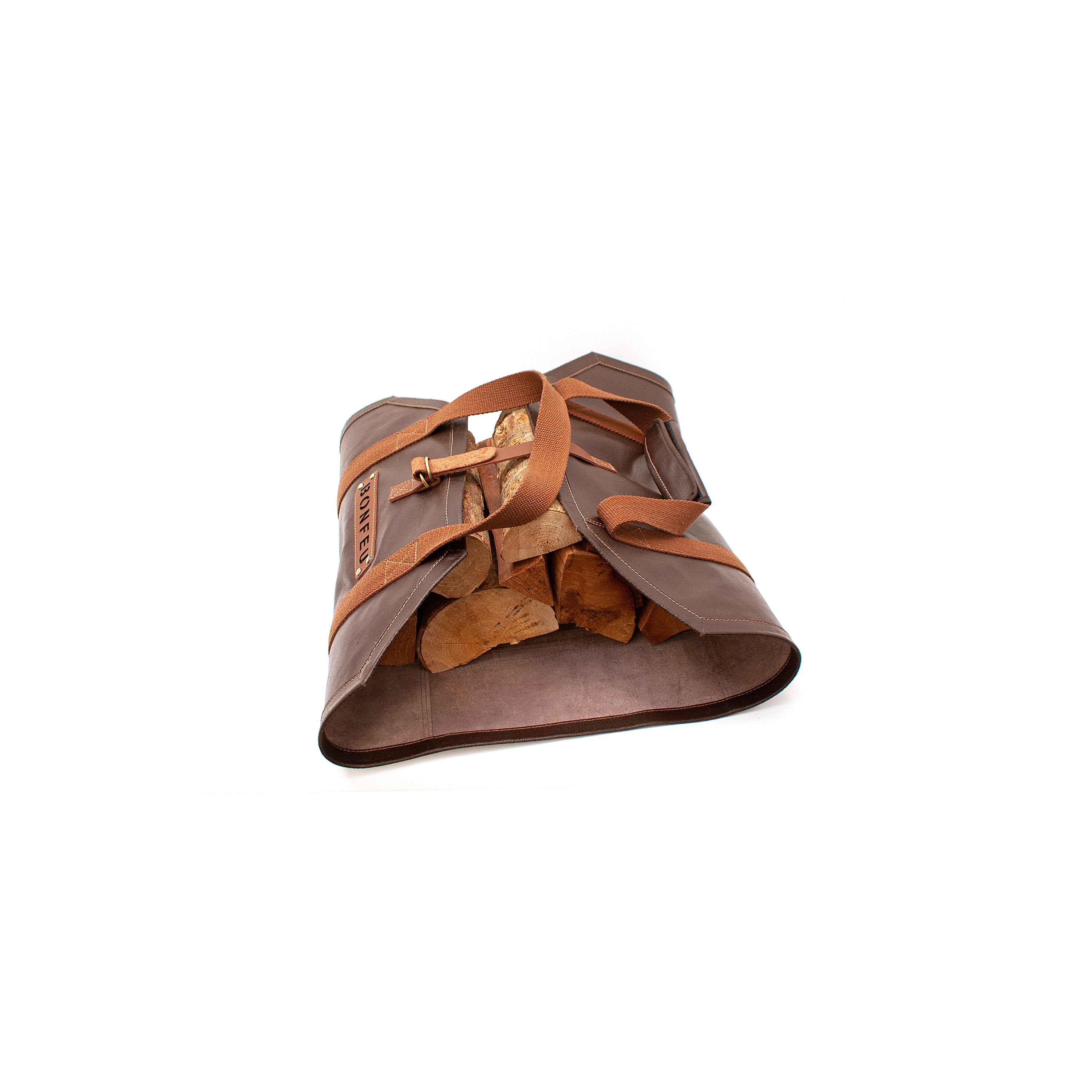 BonFeu Brown Leather Log Bag