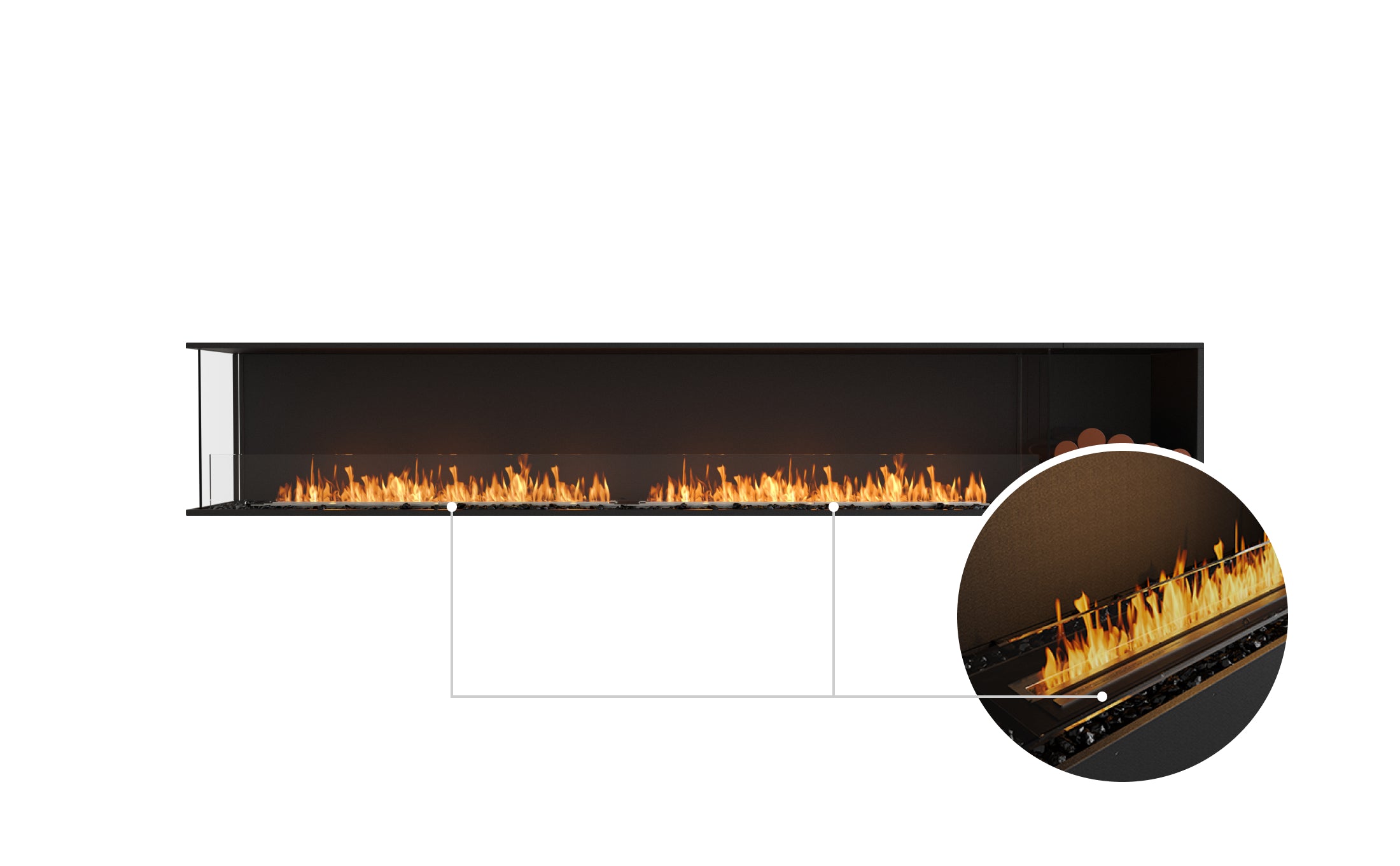 EcoSmart Fire Flex 122LC.BXR Left Corner Fireplace Insert