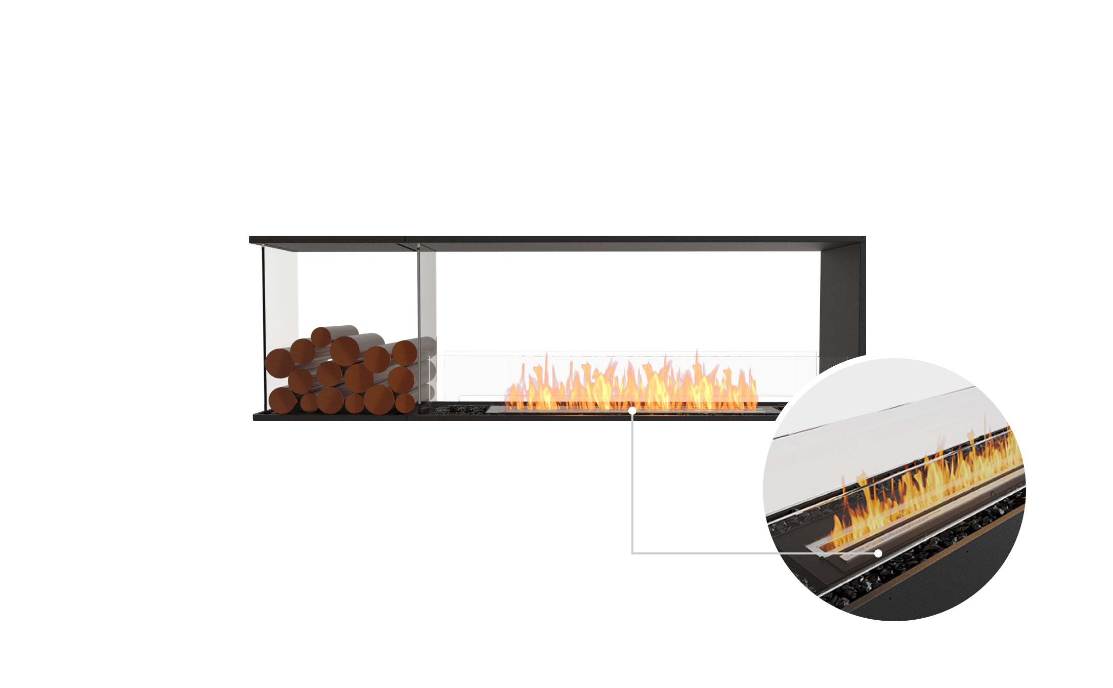 EcoSmart Fire Flex 68PN.BXL Peninsula Fireplace Insert