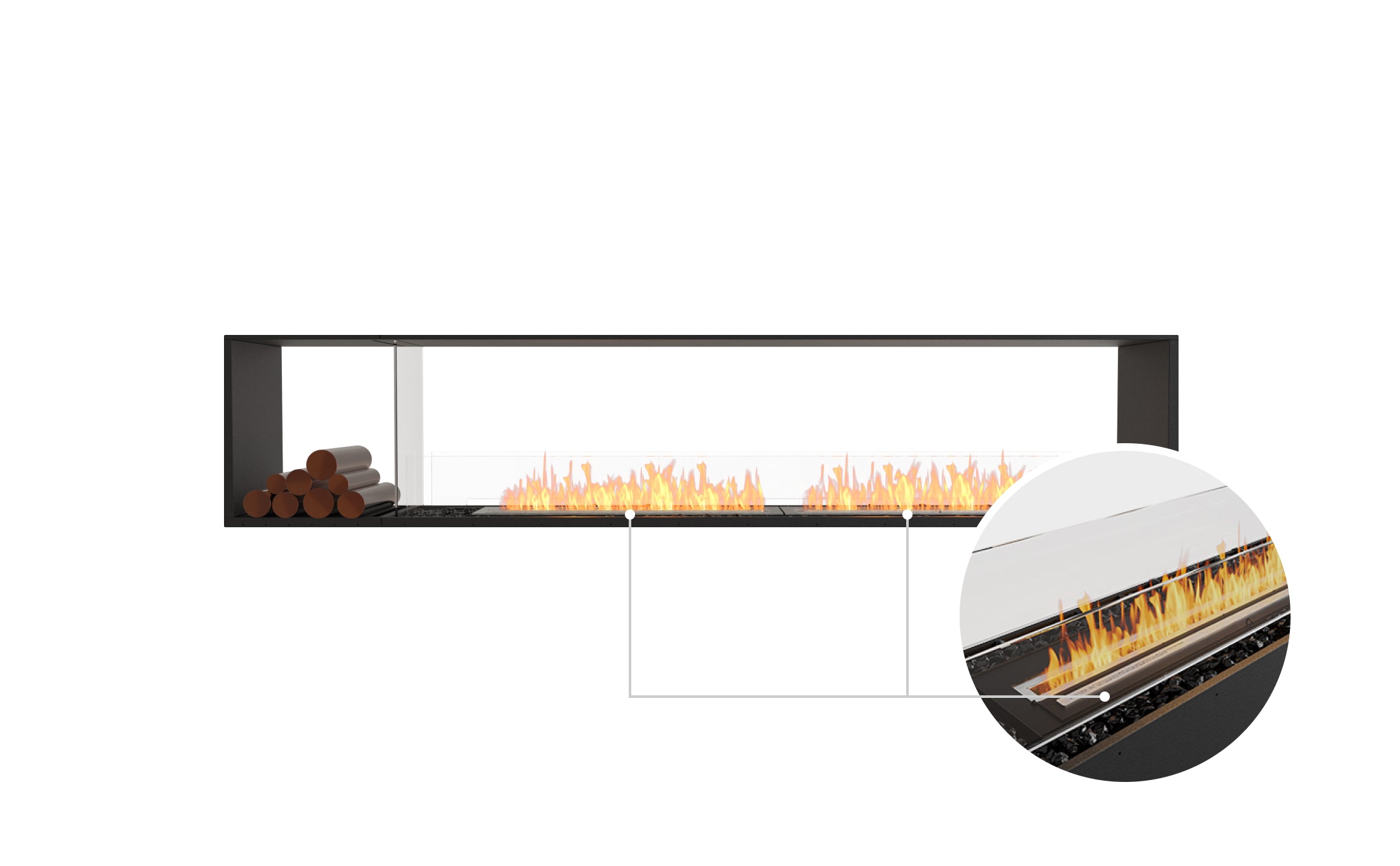 EcoSmart Fire Flex 104DB.BX1 Double Sided Fireplace Insert