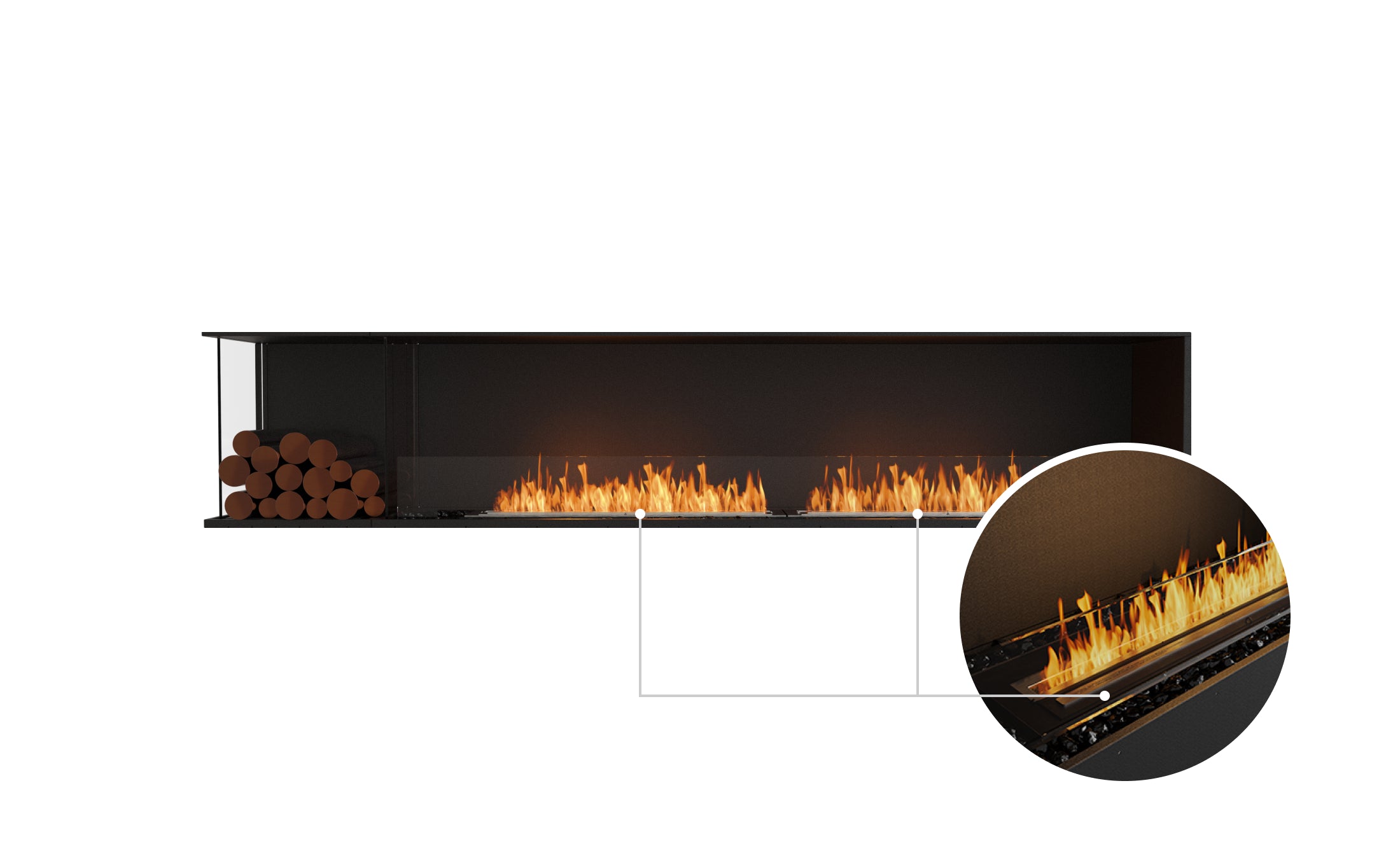 EcoSmart Fire Flex 104LC.BXL Left Corner Fireplace Insert