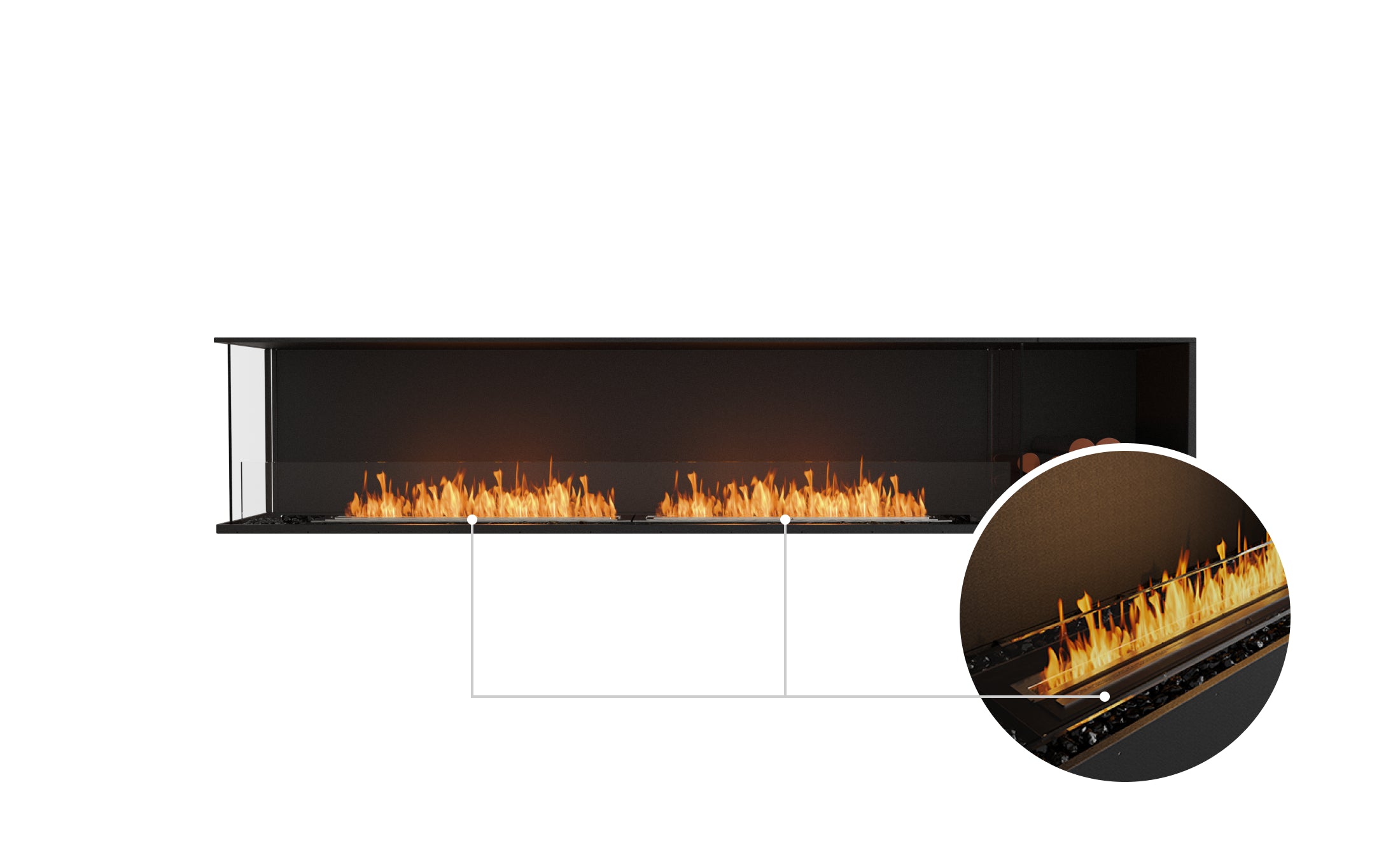 EcoSmart Fire Flex 104LC.BXR Left Corner Fireplace Insert