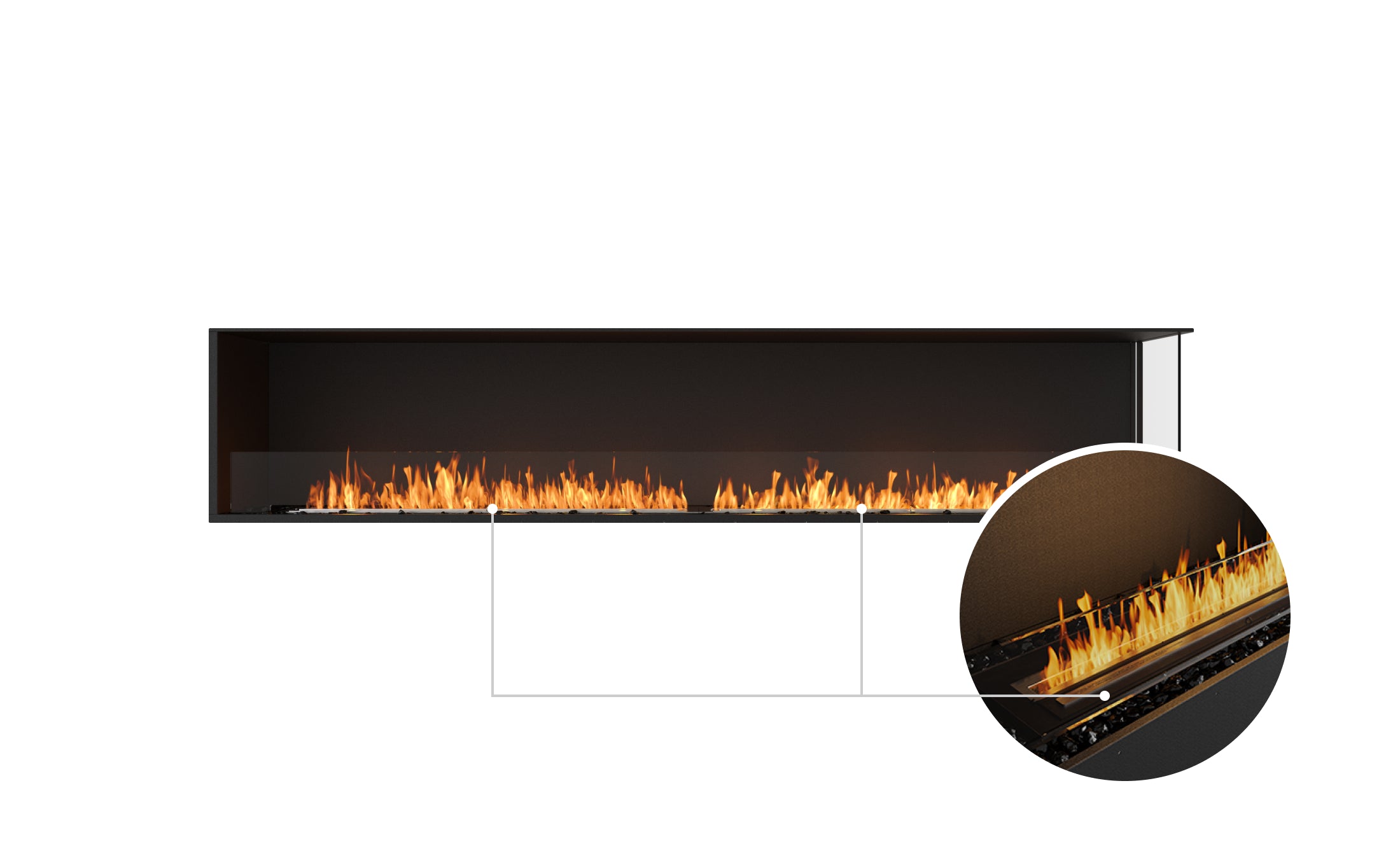 EcoSmart Fire Flex 104RC Right Corner Fireplace Insert