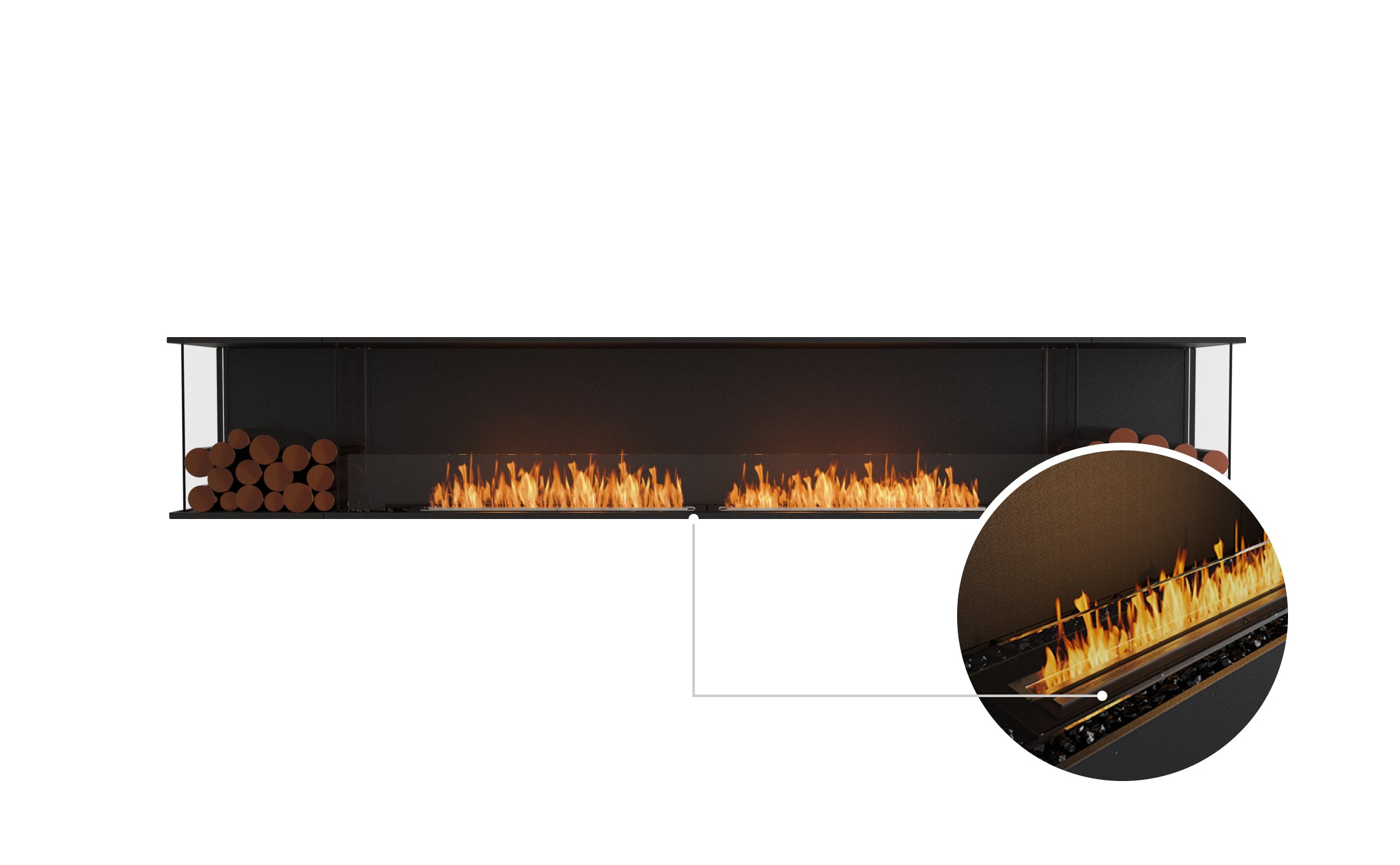 EcoSmart Fire Flex 122BY.BX2 Bay Fireplace Insert
