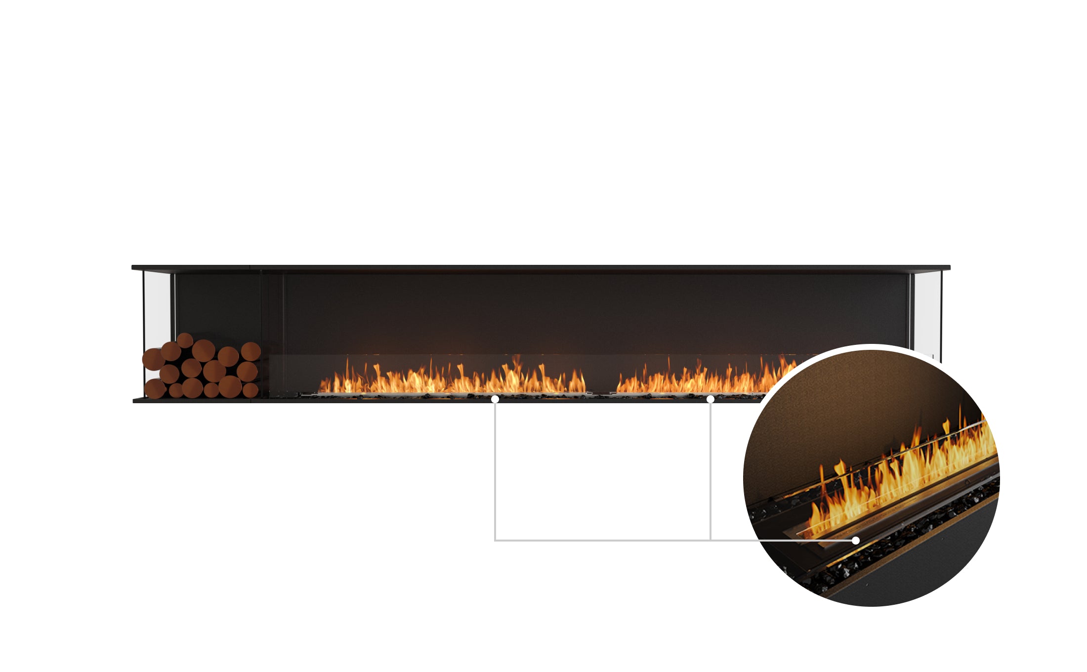 EcoSmart Fire Flex 122BY.BXL Bay Fireplace Insert